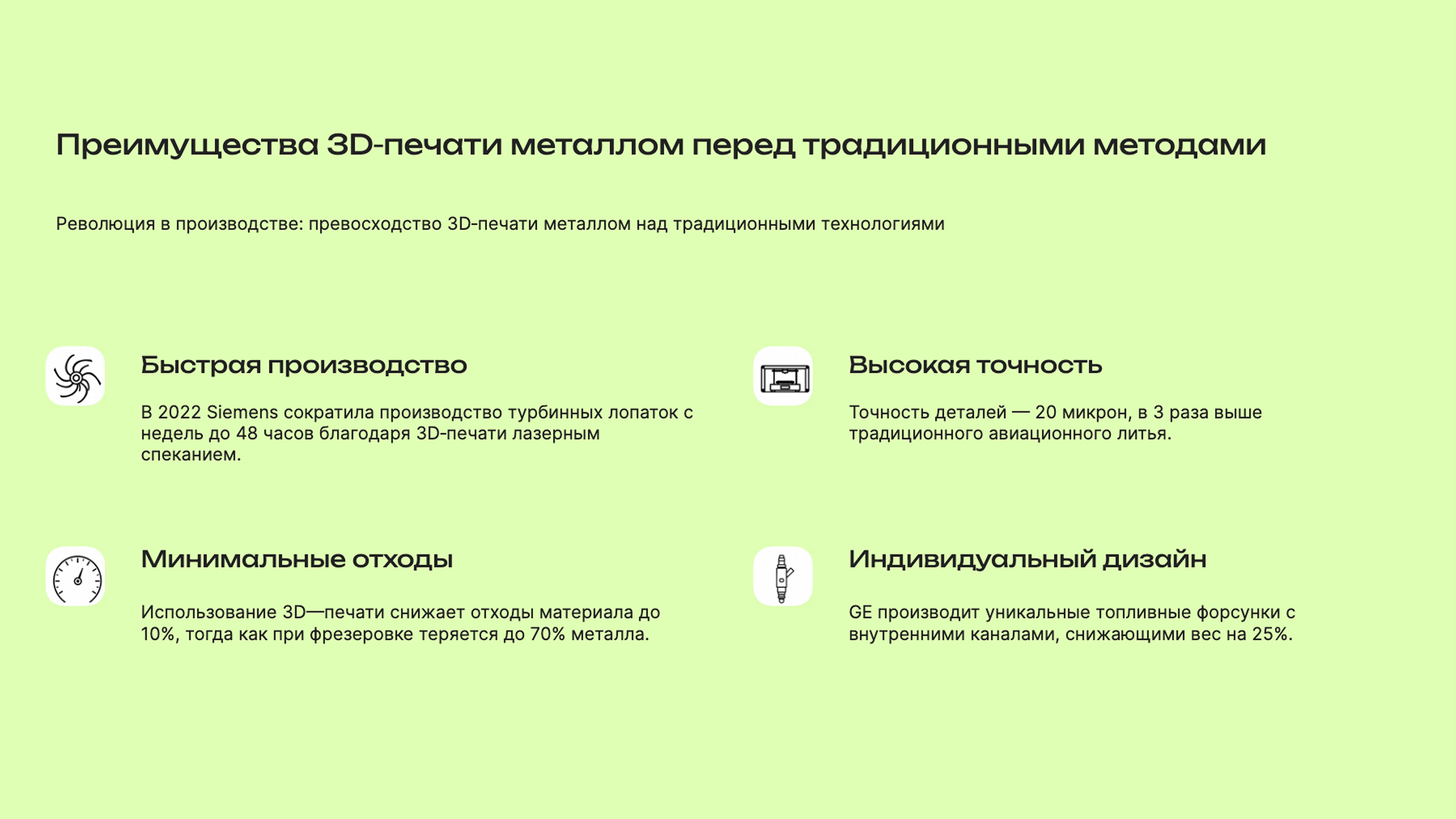 Слайд 4: Революция в производстве: превосходство 3D-печати металлом над традиционными технологиями