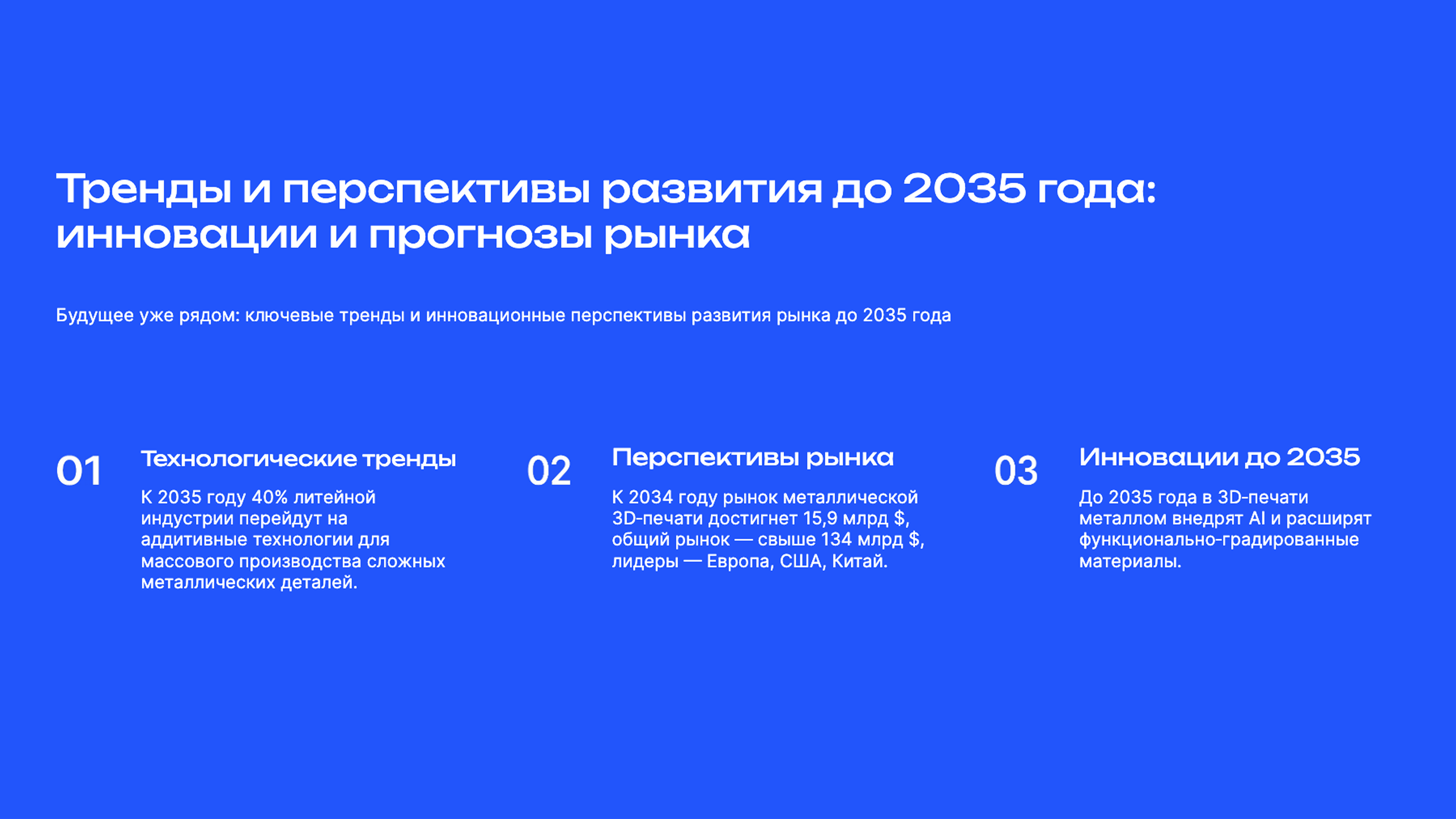 Слайд 9: Будущее уже рядом: ключевые тренды и инновационные перспективы развития рынка до 2035 года