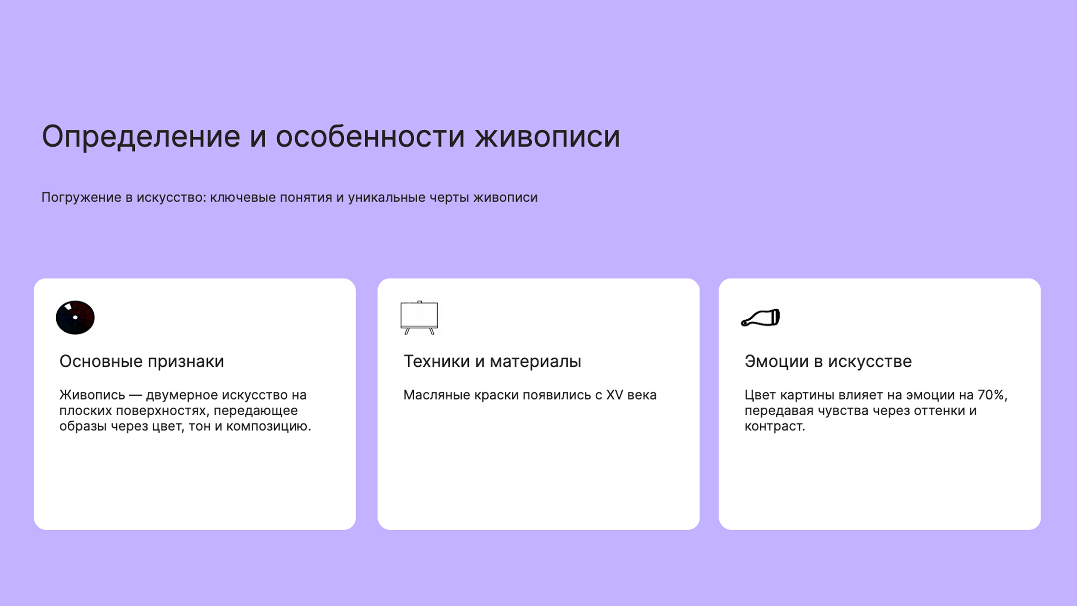 Слайд 2: Живопись: ключевые понятия