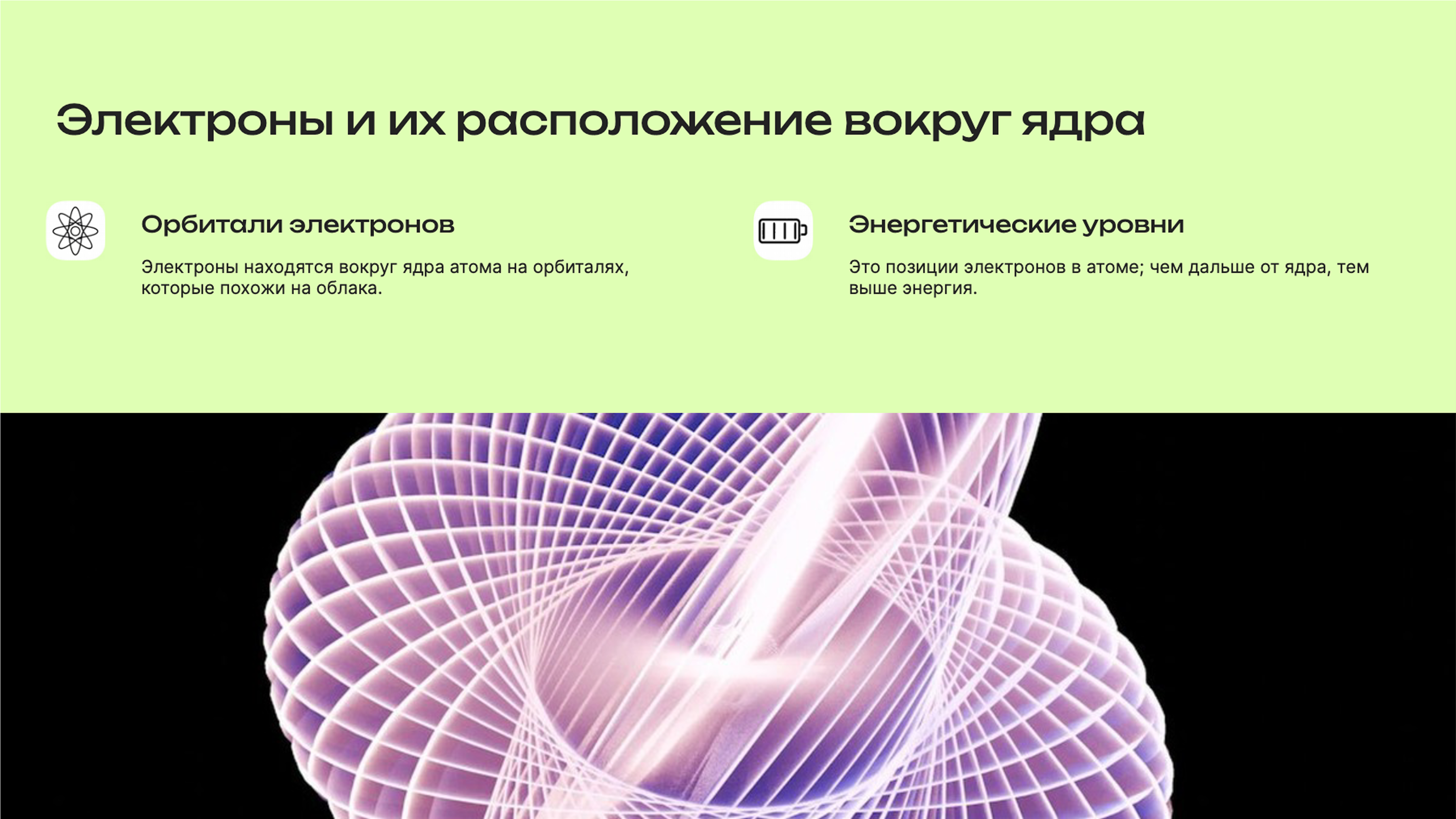 Слайд 4: Электроны и орбитали