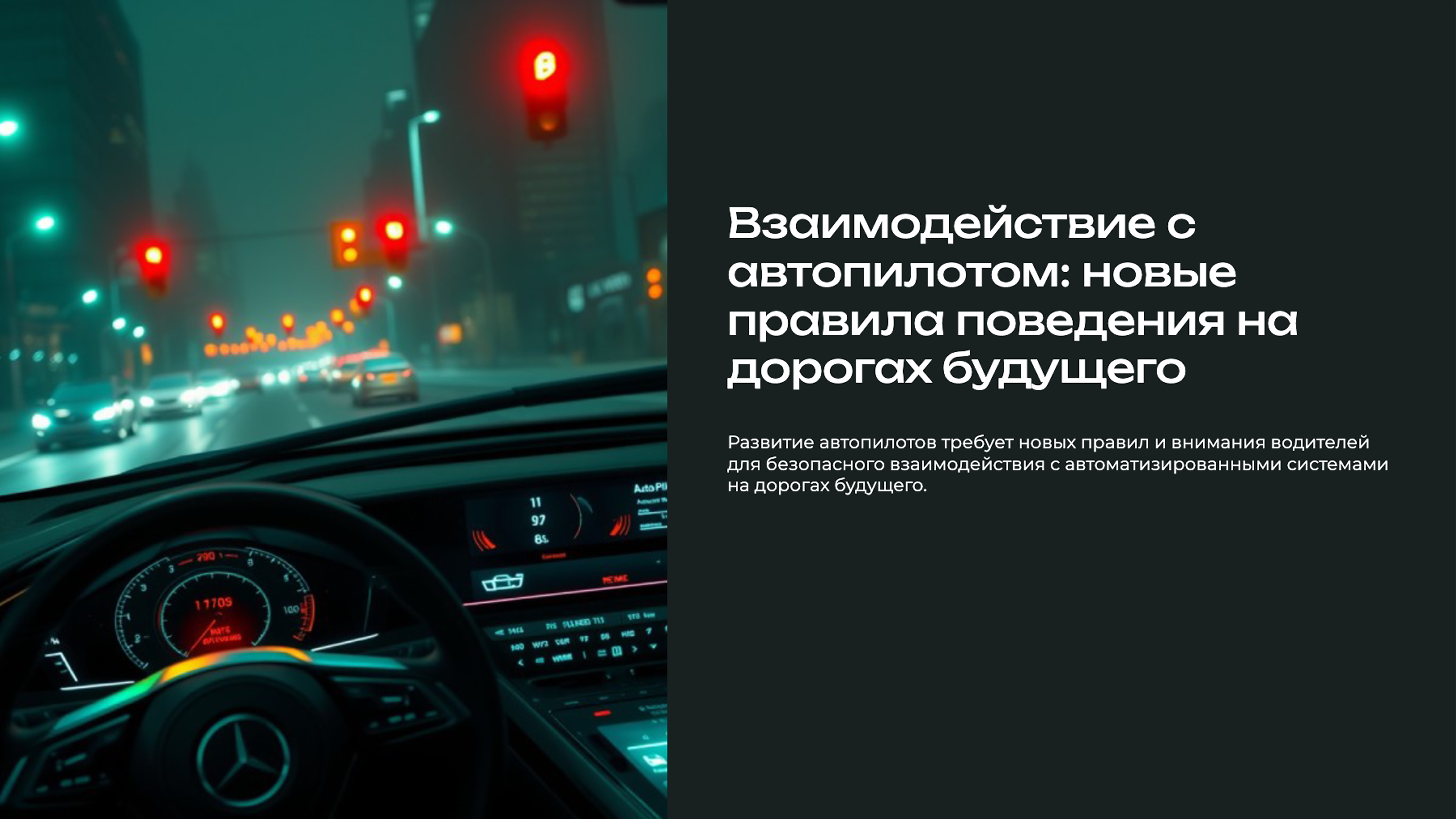 Слайд 1: Взаимодействие с автопилотом: новые правила поведения на дорогах будущего