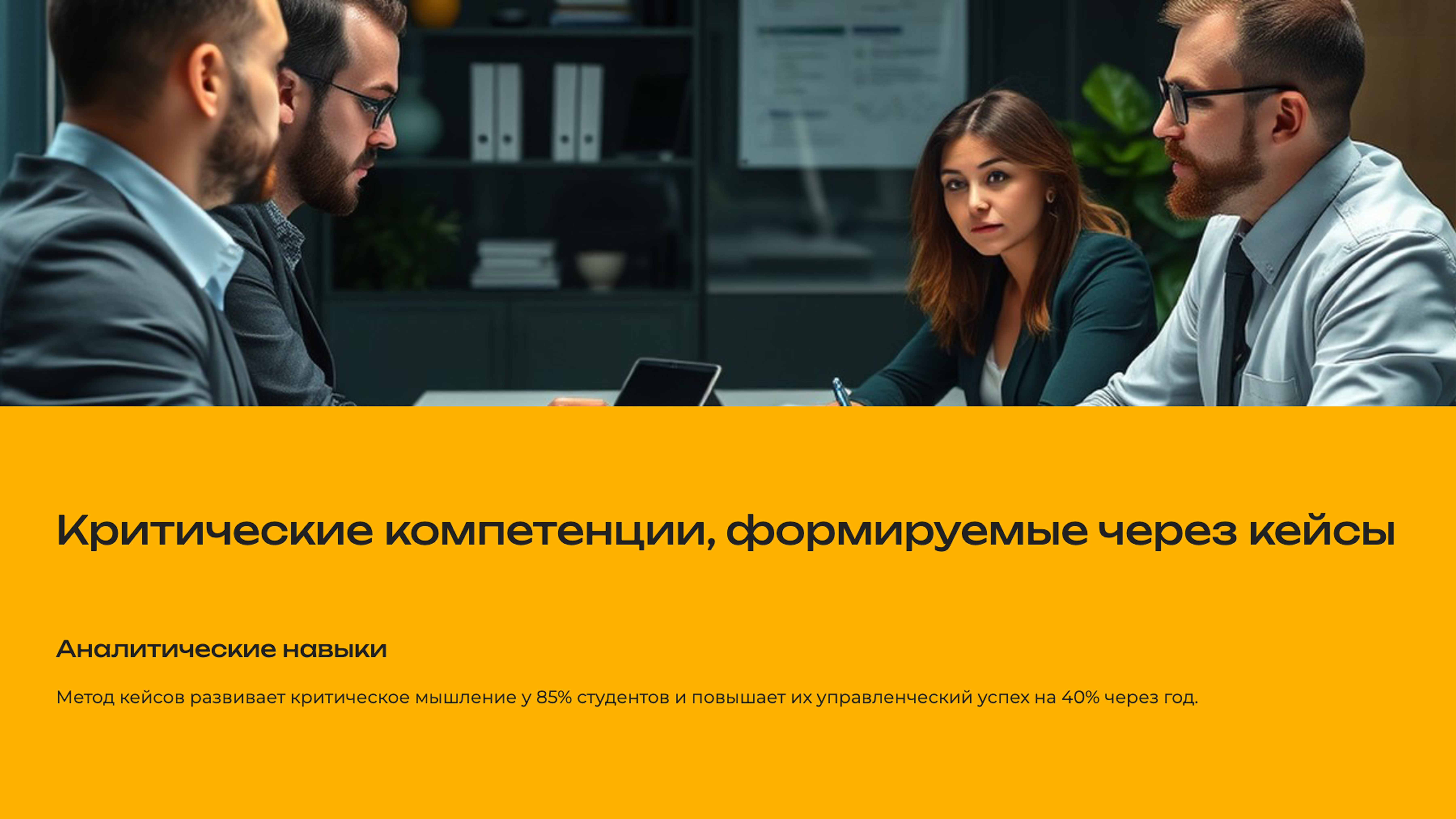 Слайд 6: Критические компетенции, формируемые через кейсы