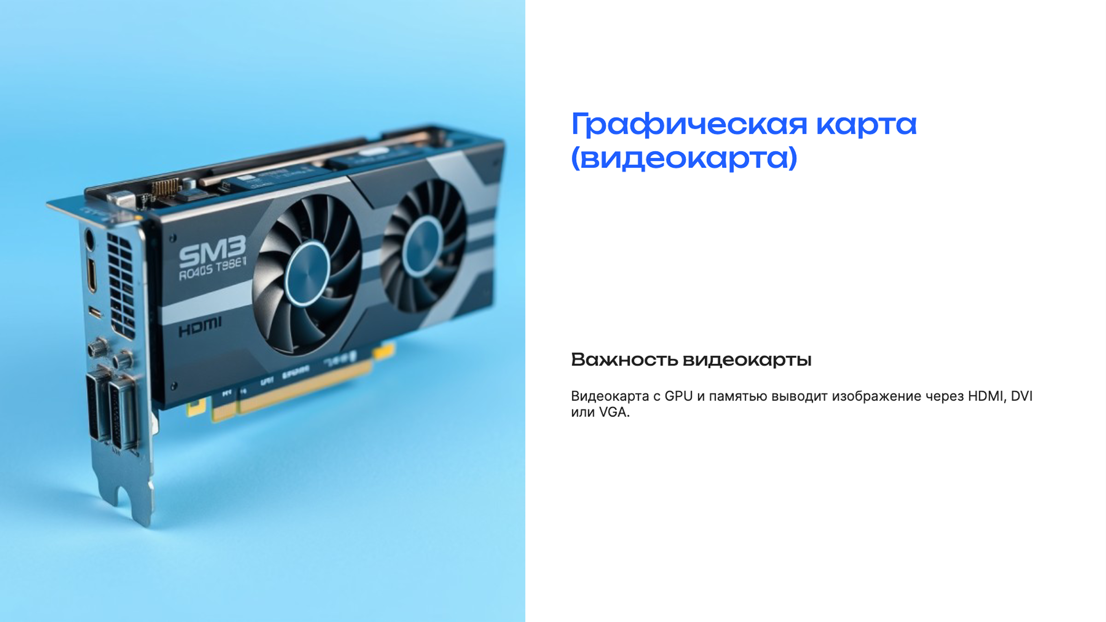 Слайд 7: Графическая карта (видеокарта)