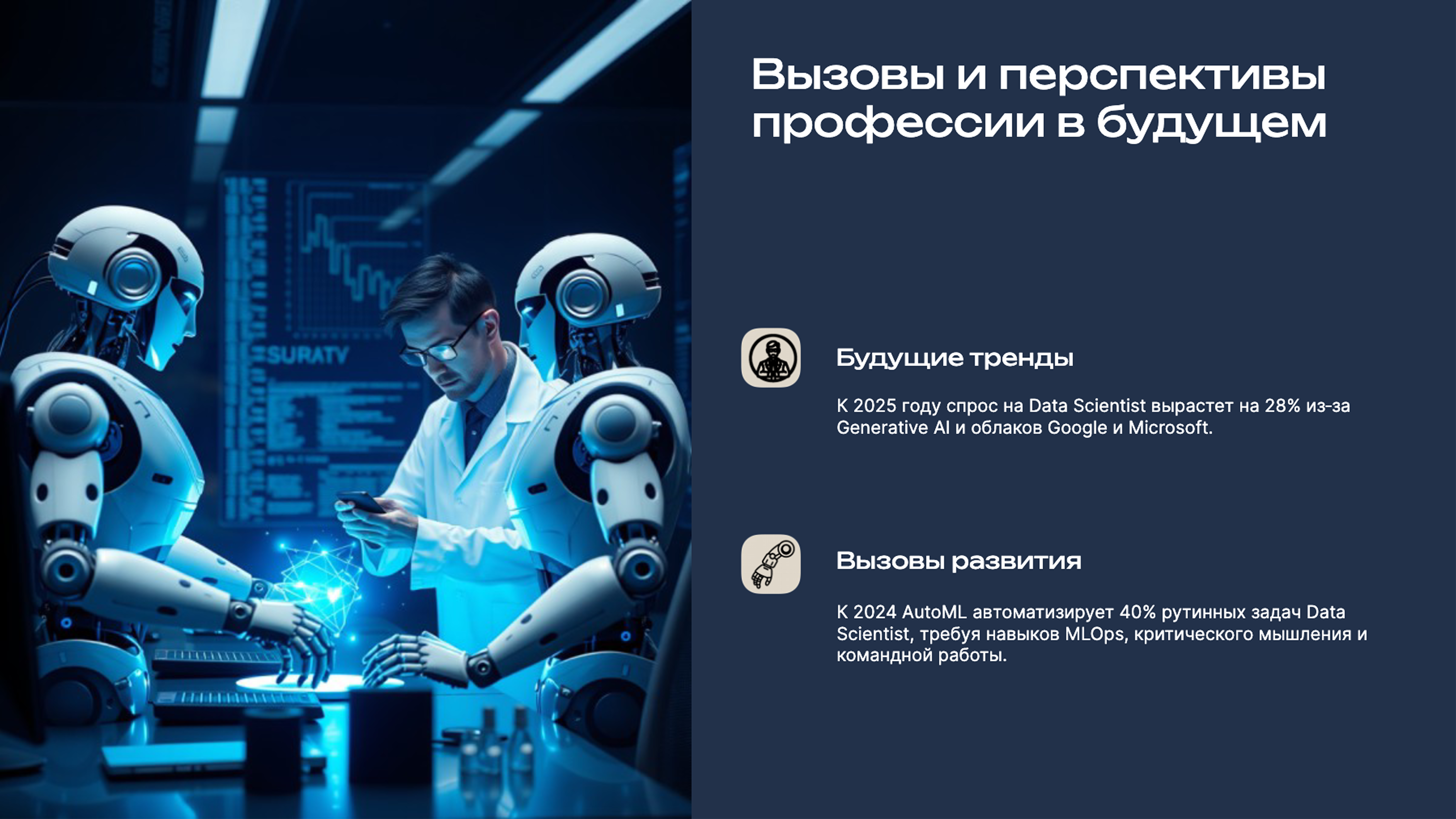 Слайд 9: Вызовы и перспективы профессии в будущем