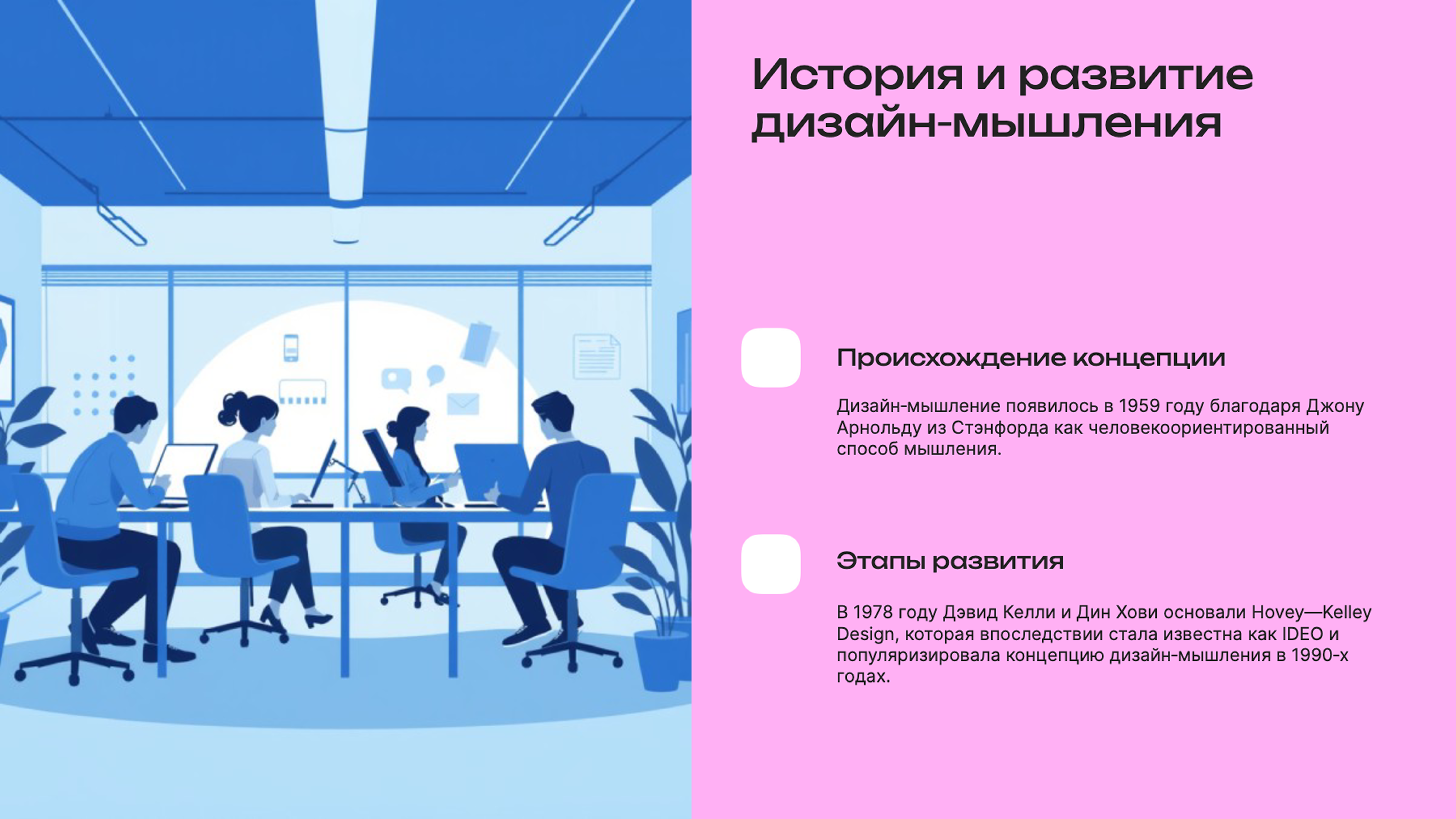 Слайд 2: История и развитие дизайн-мышления