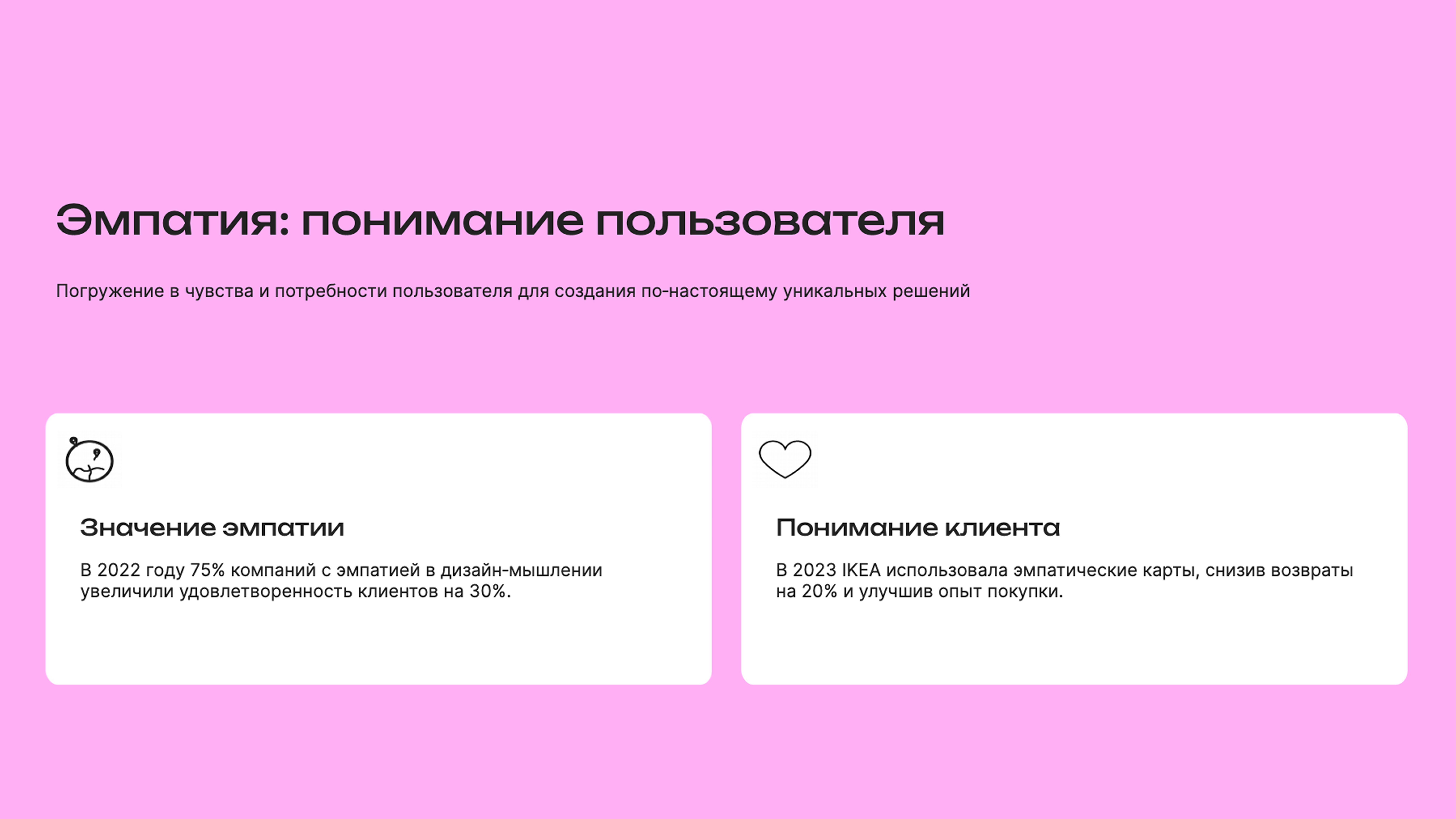 Слайд 6: Погружение в чувства и потребности пользователя для создания по-настоящему уникальных решений
