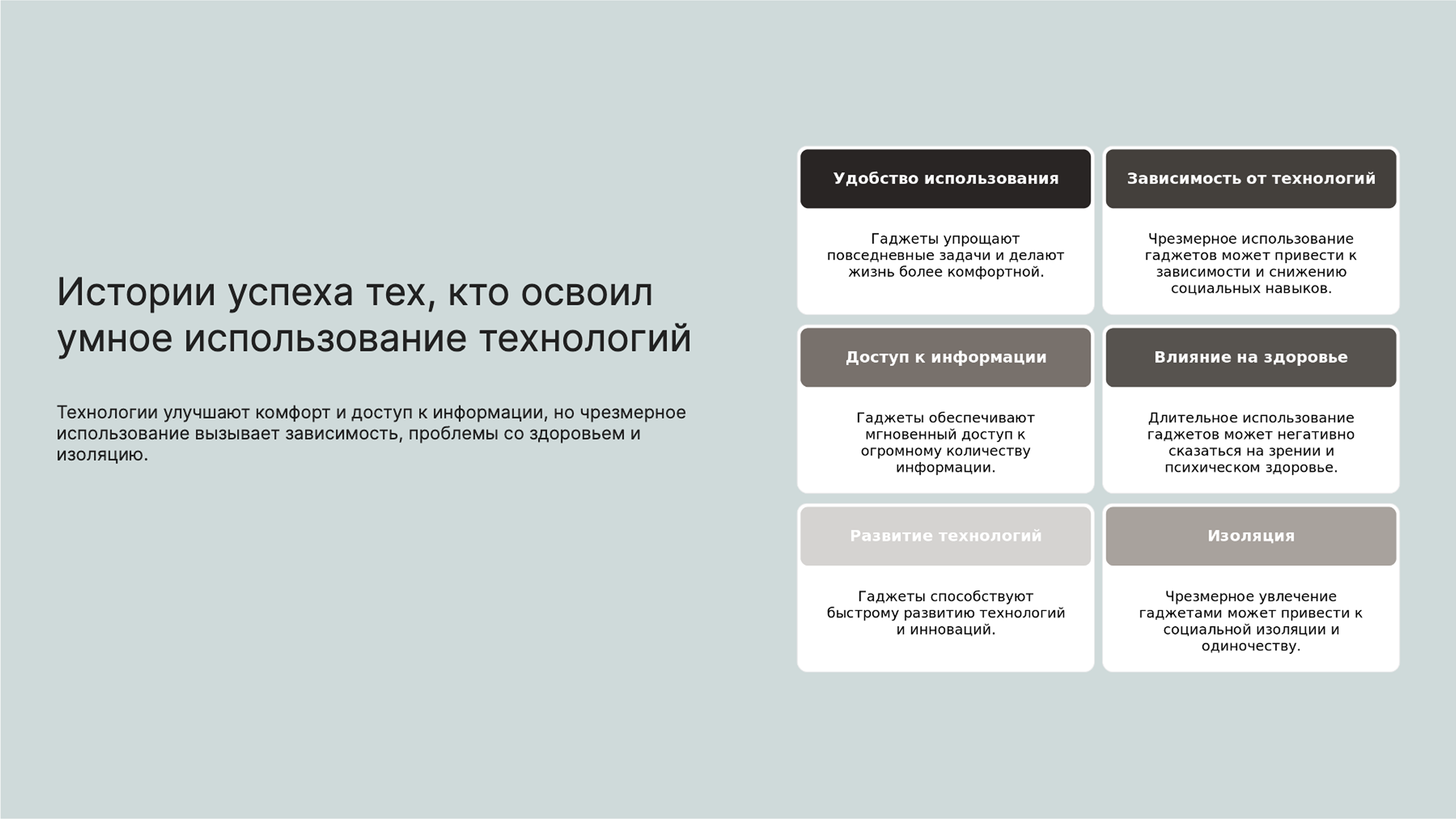 Слайд 8: Баланс технологий