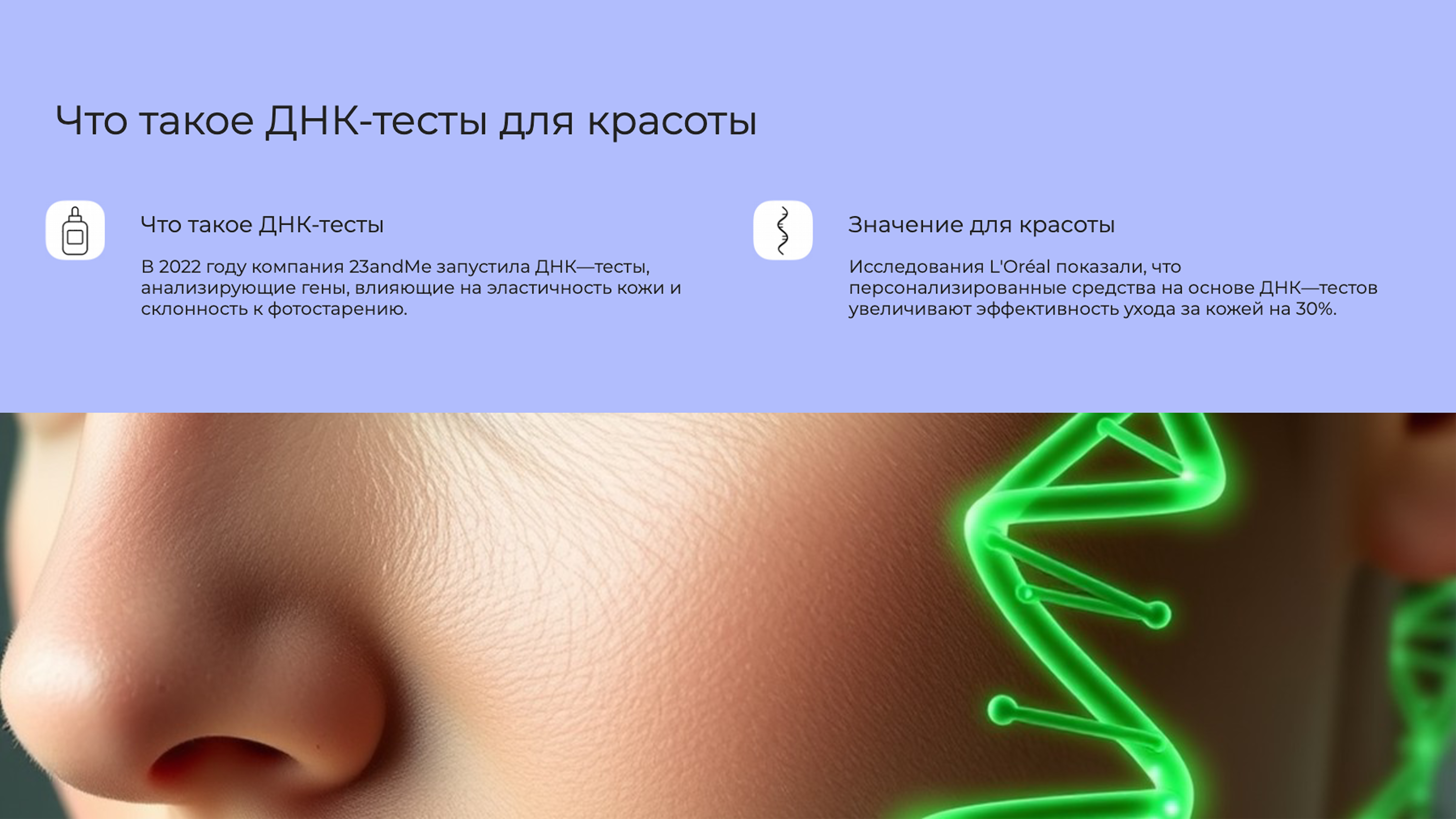 Слайд 2: Что такое ДНК-тесты для красоты
