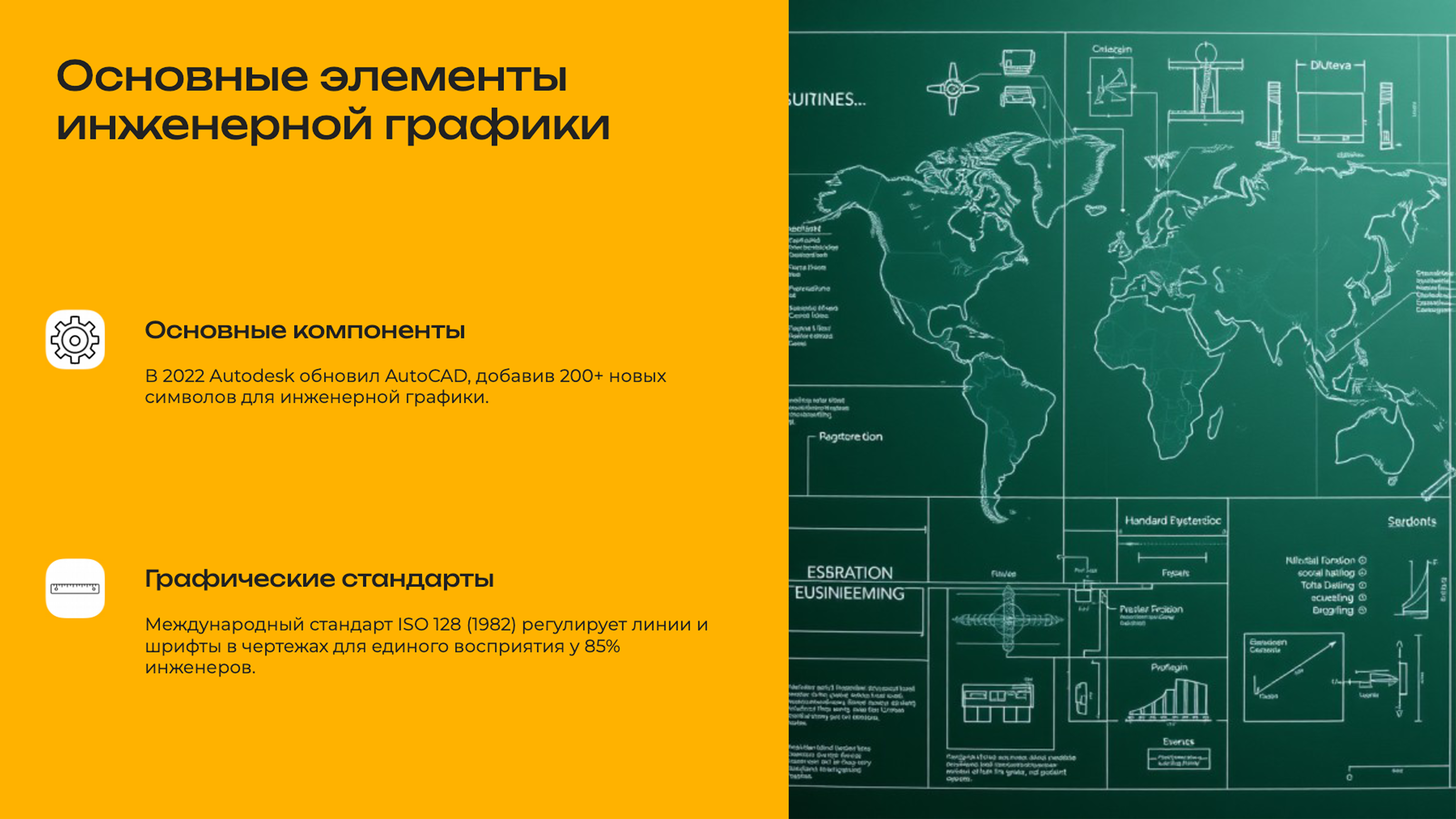 Слайд 2: Основные элементы инженерной графики