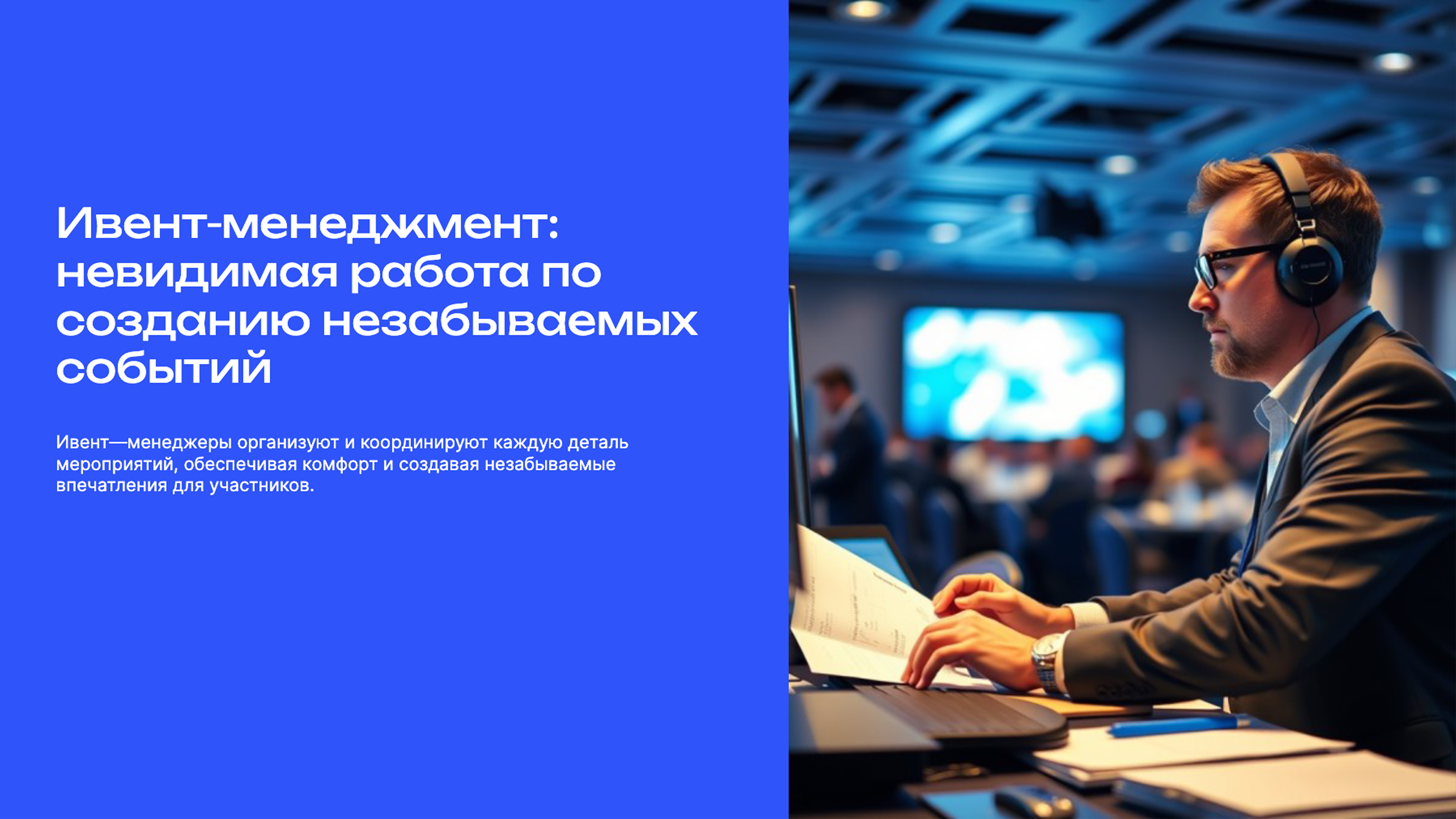 Слайд 1: Ивент-менеджмент: невидимая работа по созданию незабываемых событий