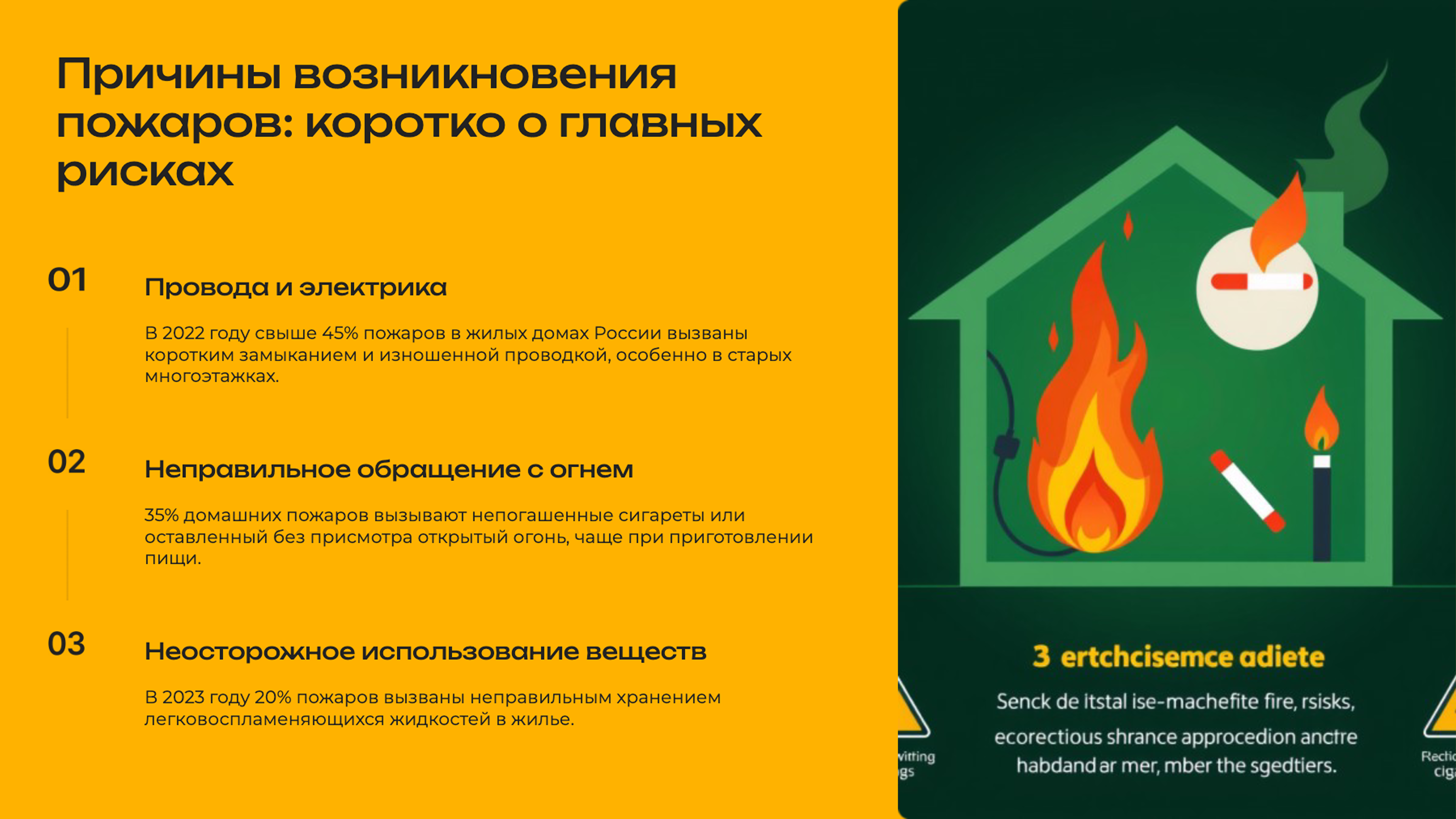 Слайд 2: Причины возникновения пожаров