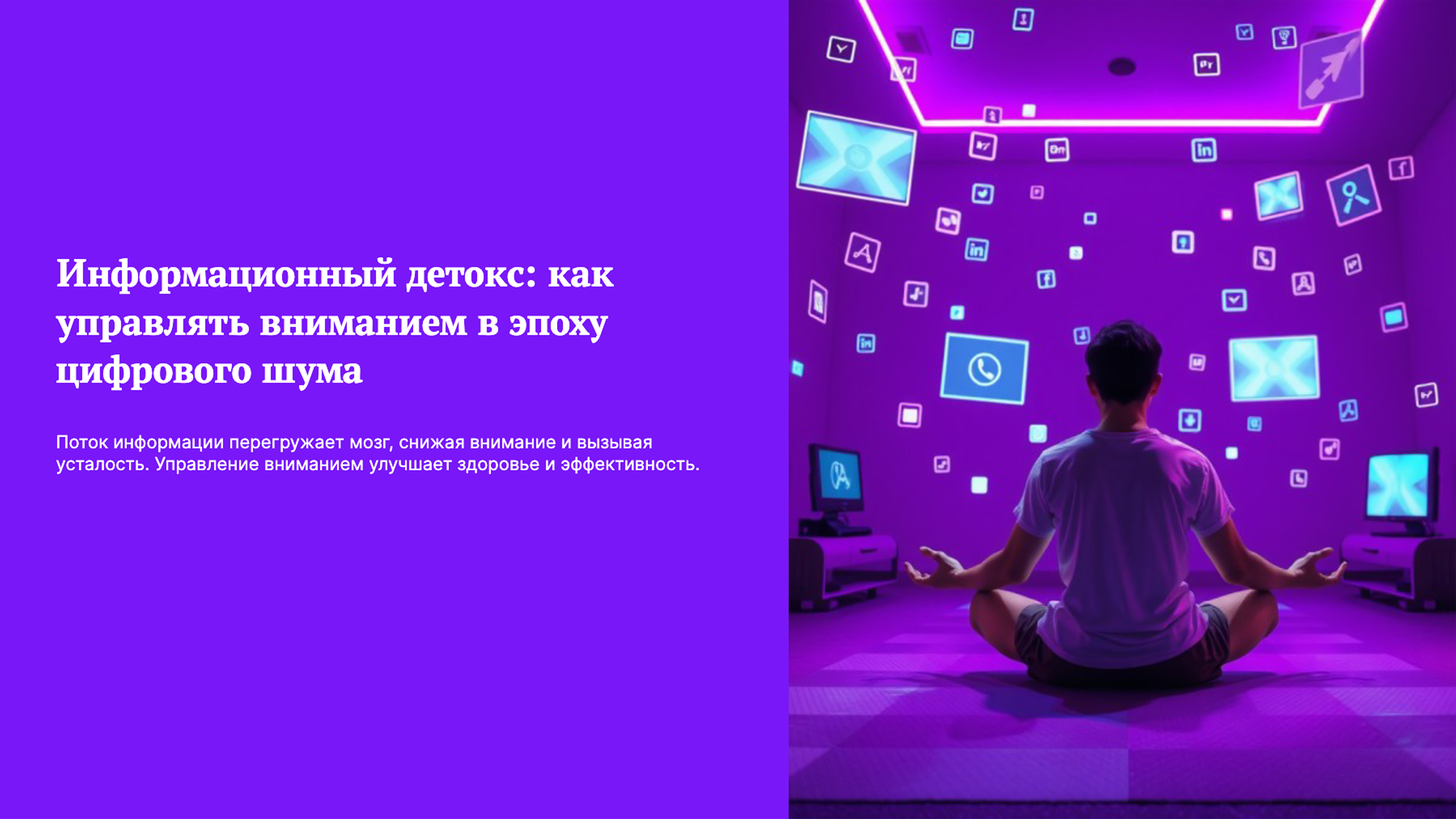 Слайд 1: Информационный детокс: как управлять вниманием в эпоху цифрового шума