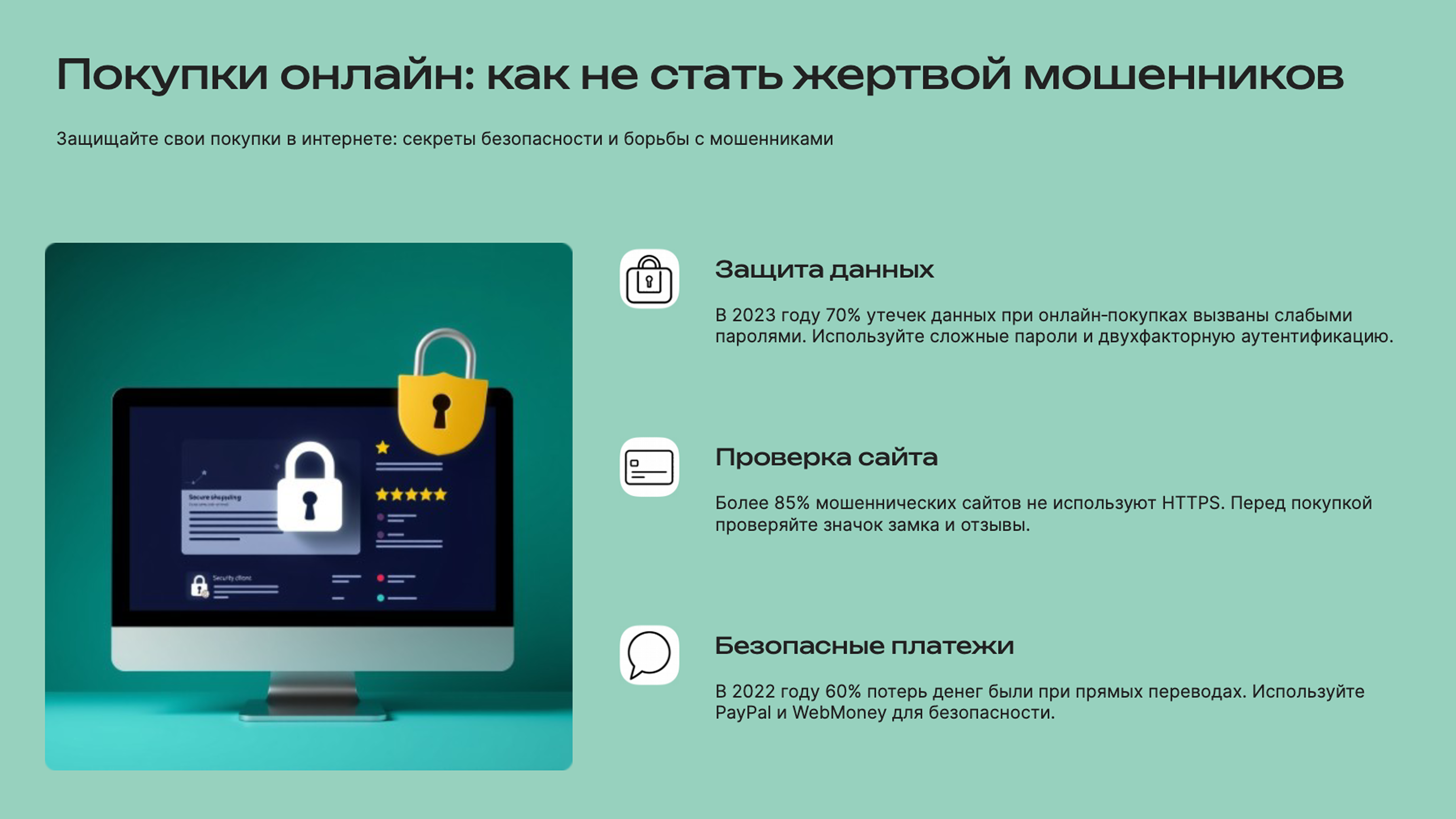 Слайд 6: Безопасные покупки в интернете