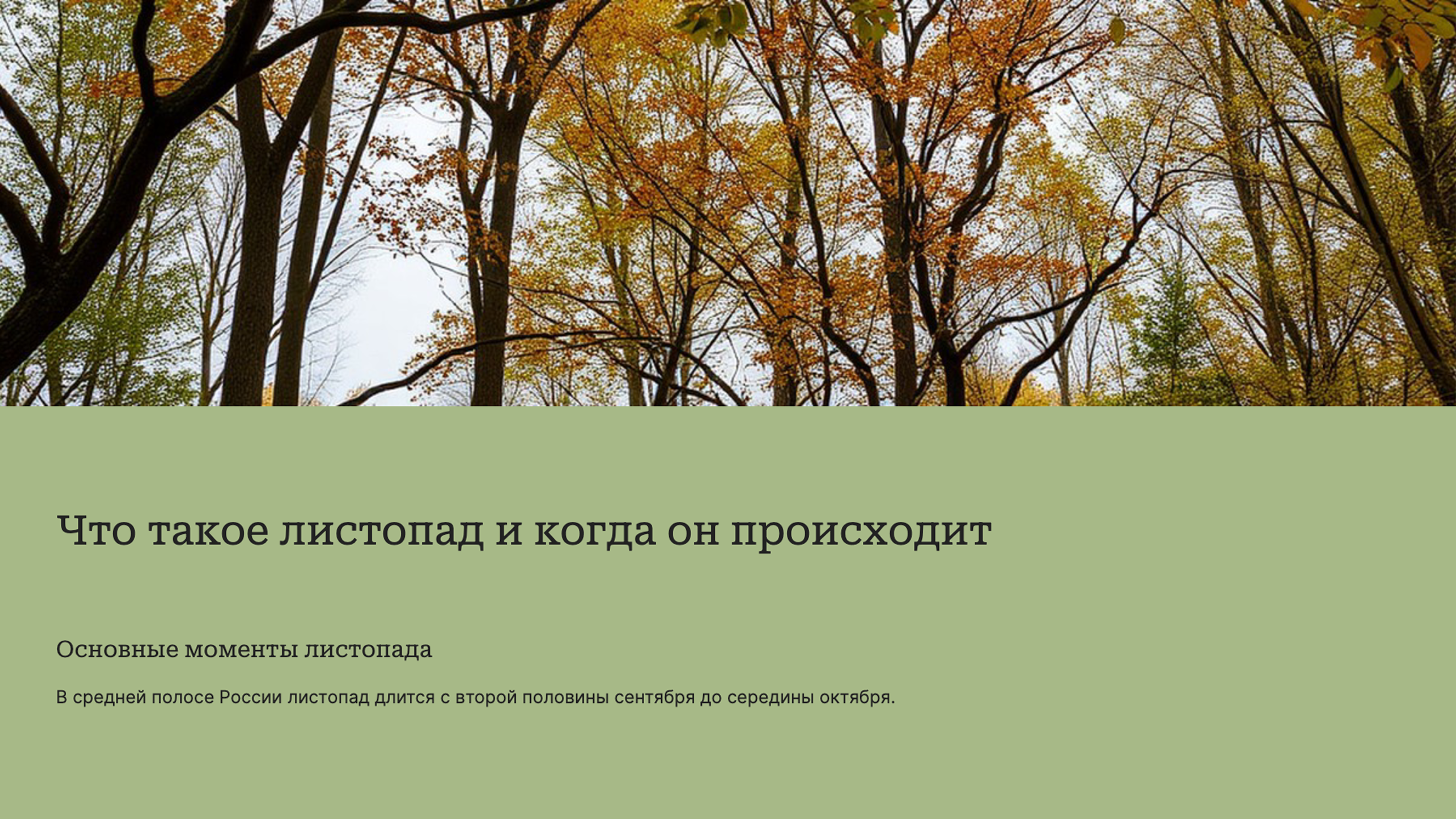 Слайд 2: Что такое листопад