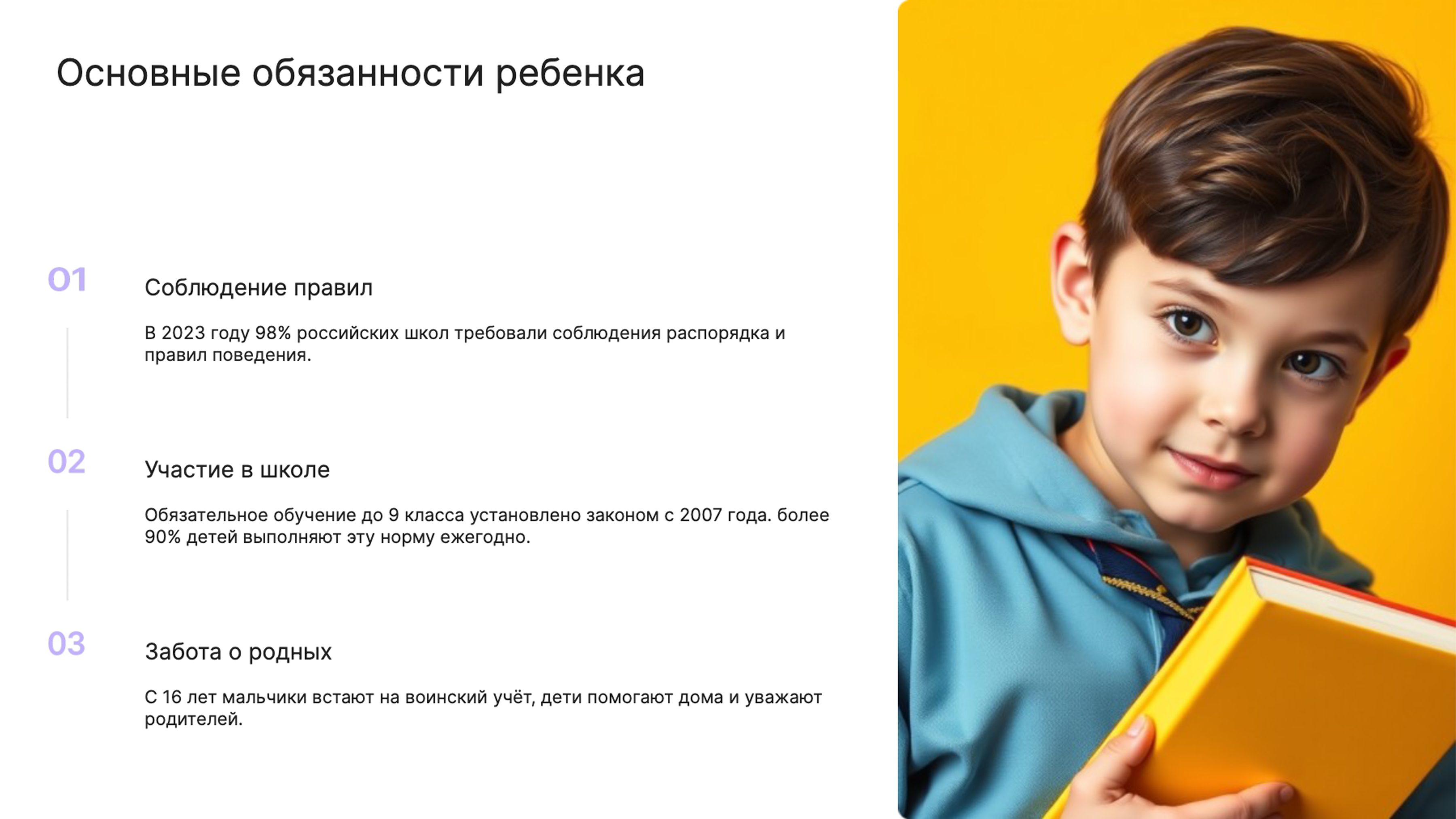 Слайд 7: Обязанности ребенка