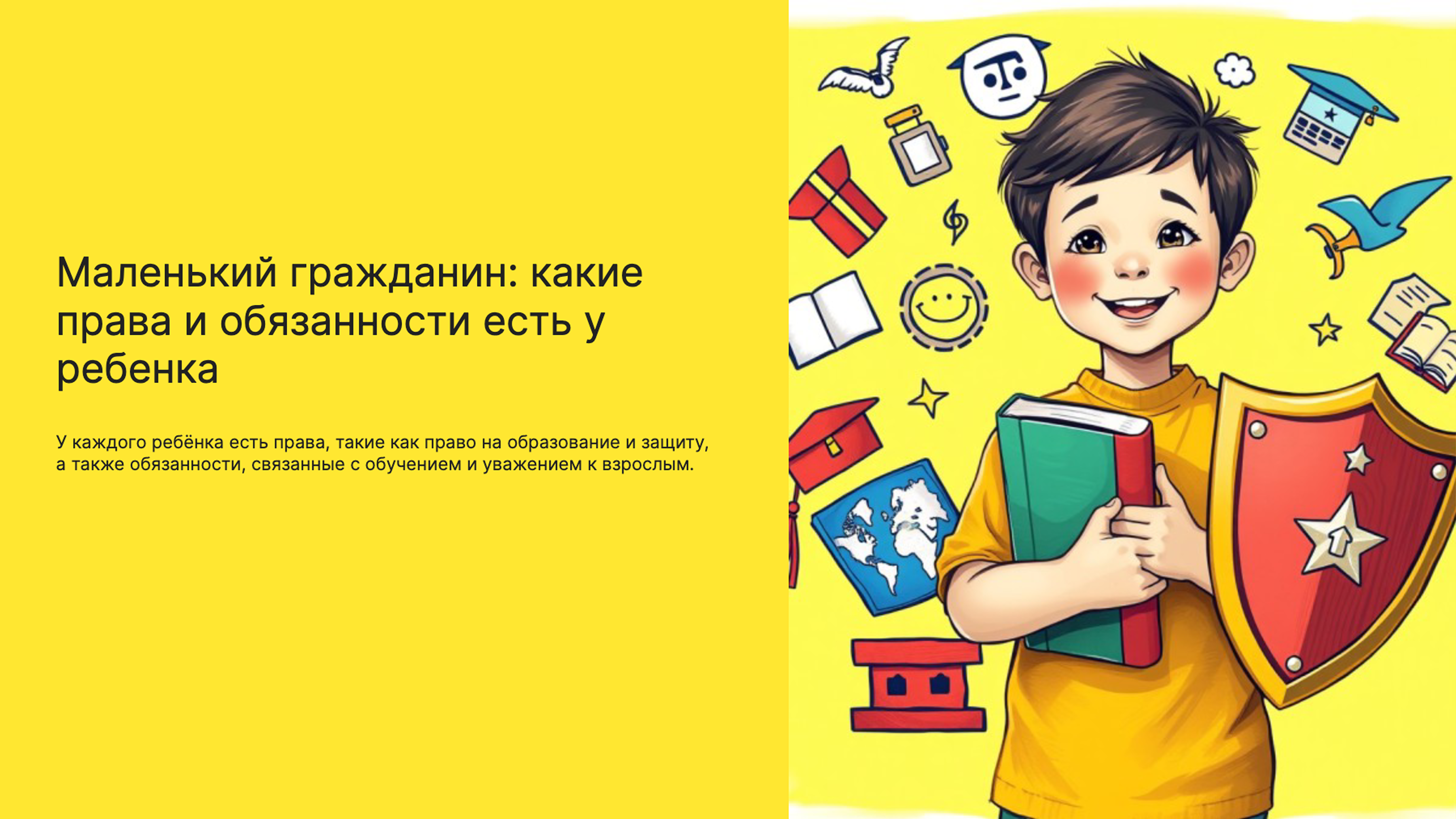 Превью презентации: Маленький гражданин: какие права и обязанности есть у ребенка