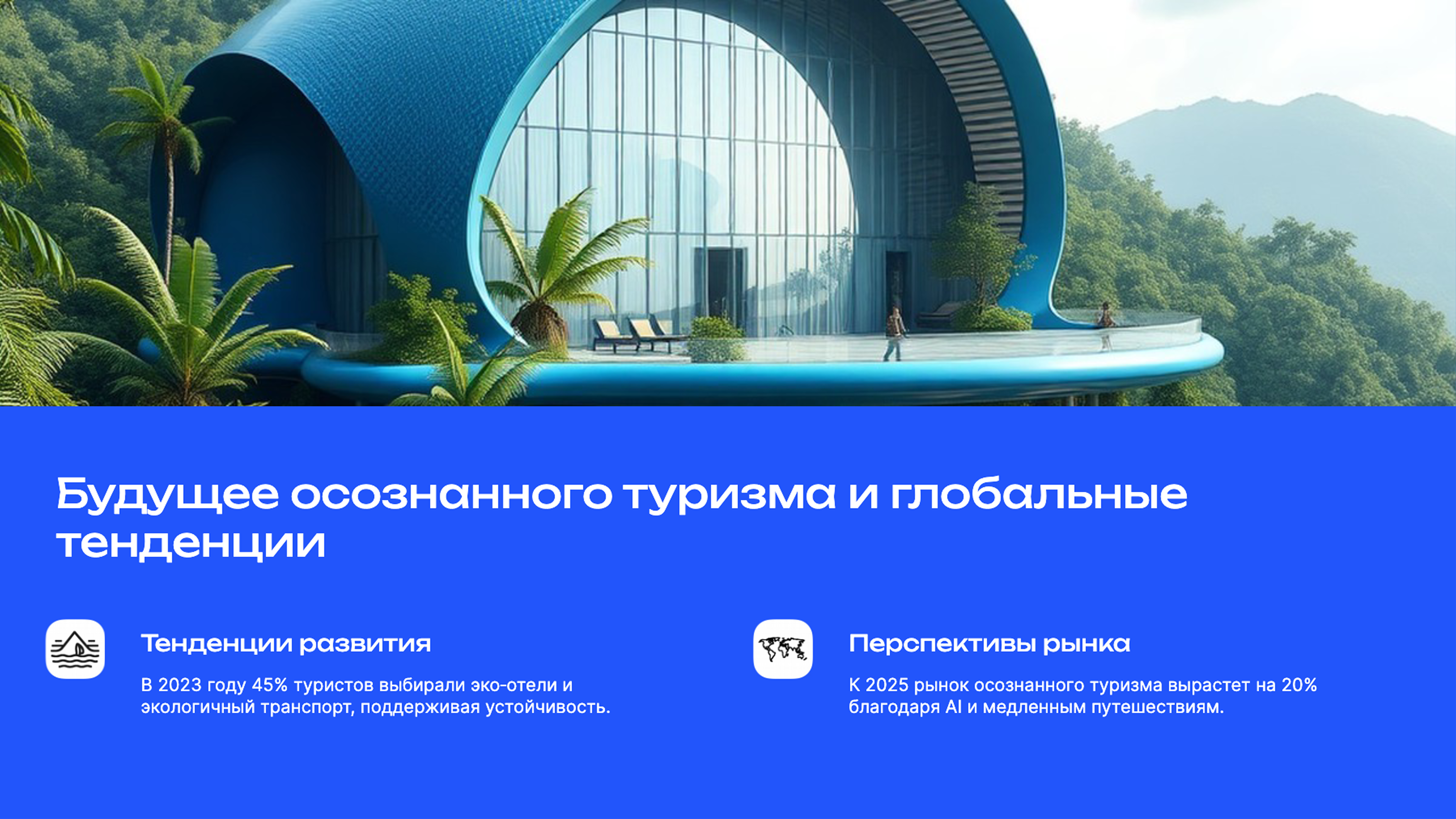 Слайд 9: Будущее осознанного туризма и глобальные тенденции