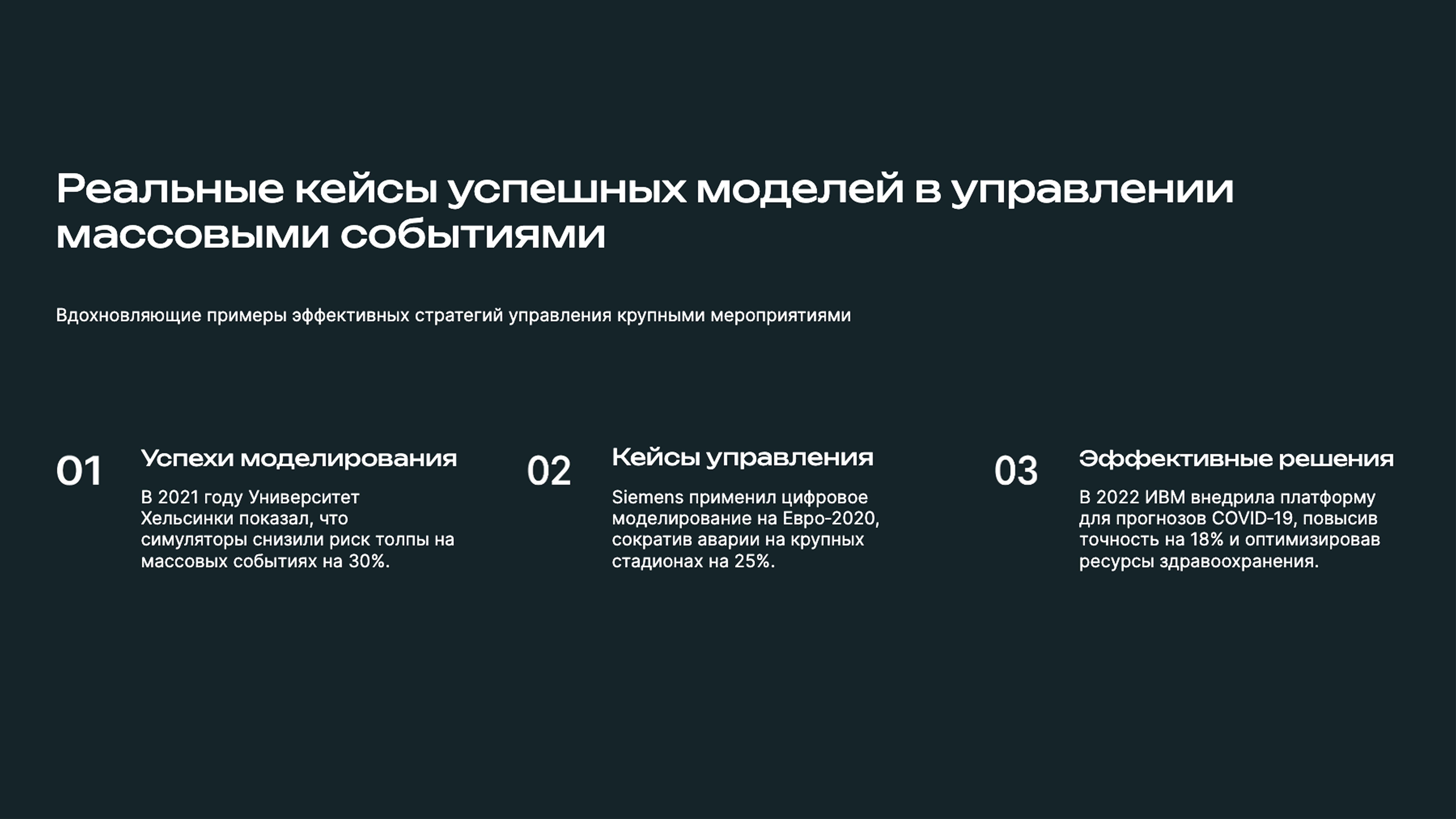 Слайд 5: Примеры стратегий управления мероприятиями