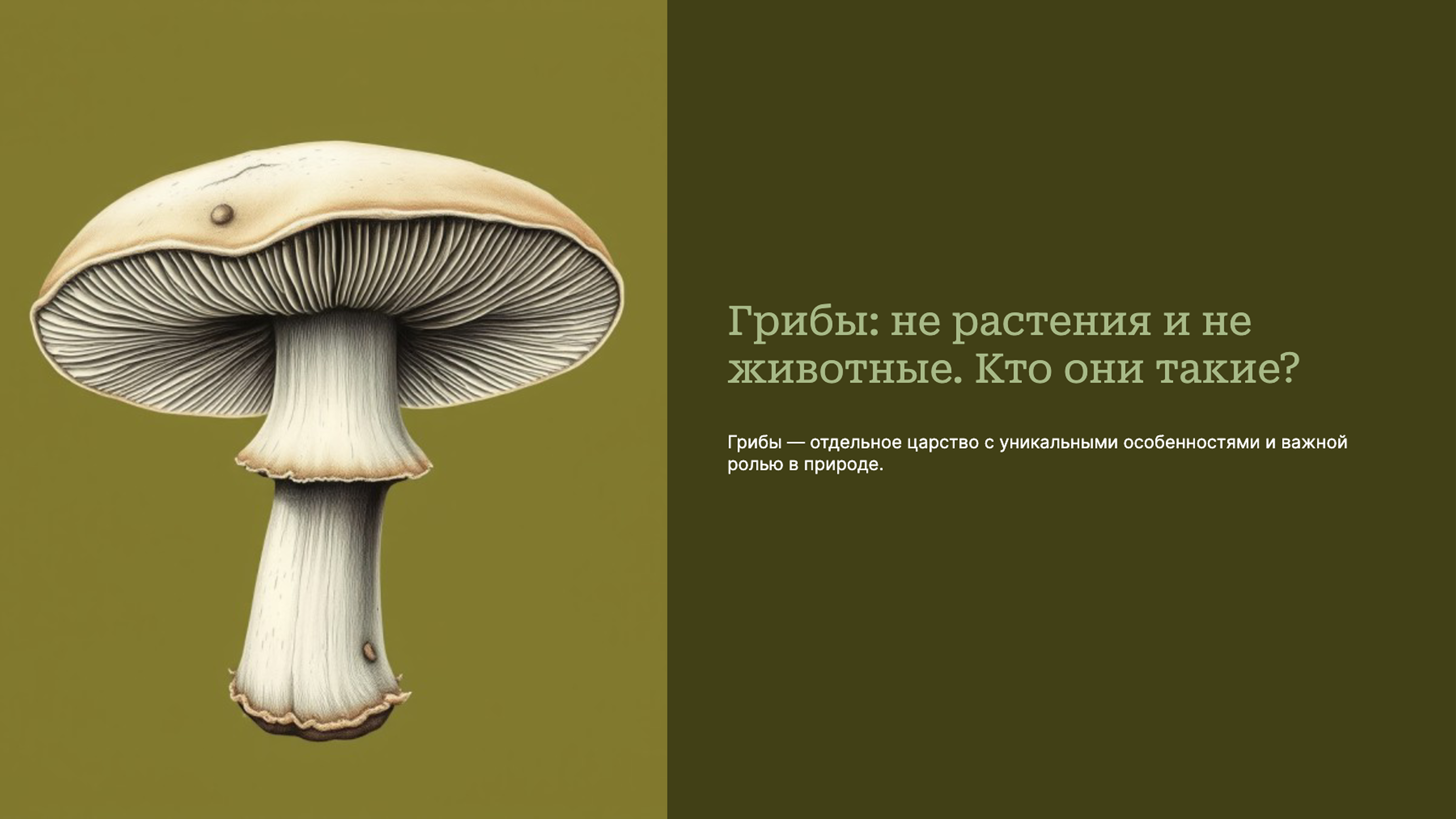 Превью презентации: Грибы: не растения и не животные. Кто они такие?