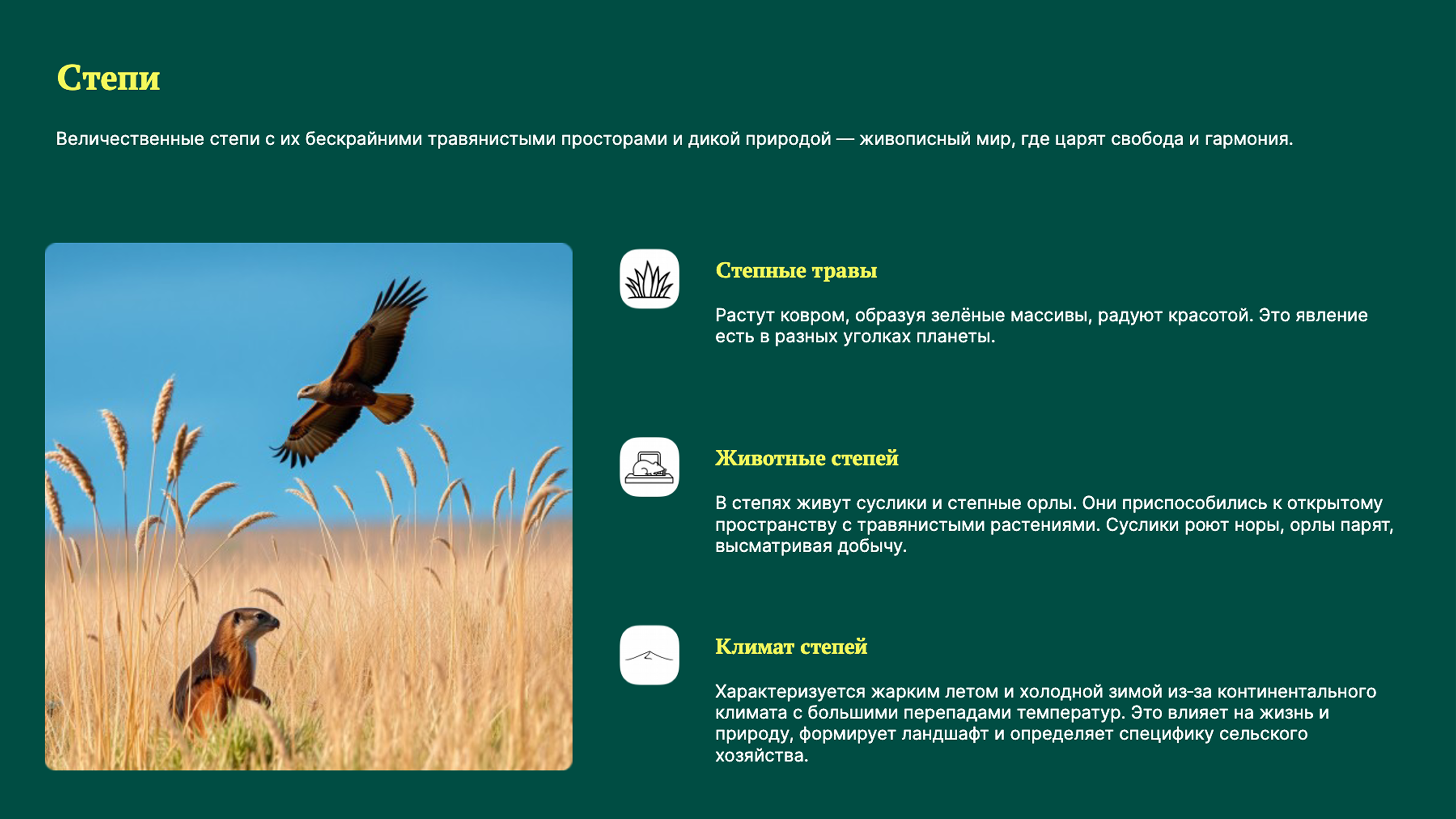 Слайд 9: Степи