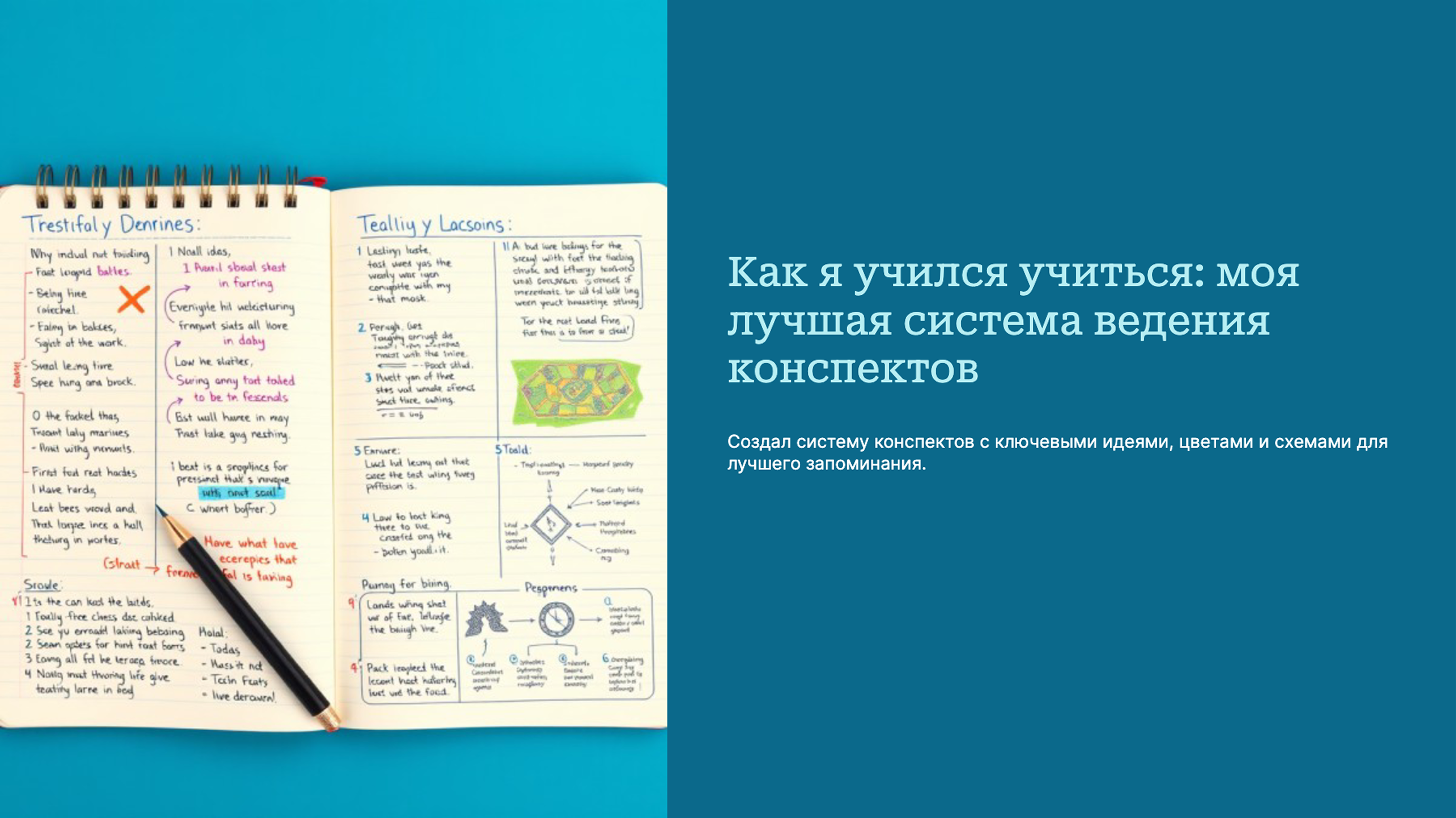 Слайд 1: Как я учился учиться: моя лучшая система ведения конспектов