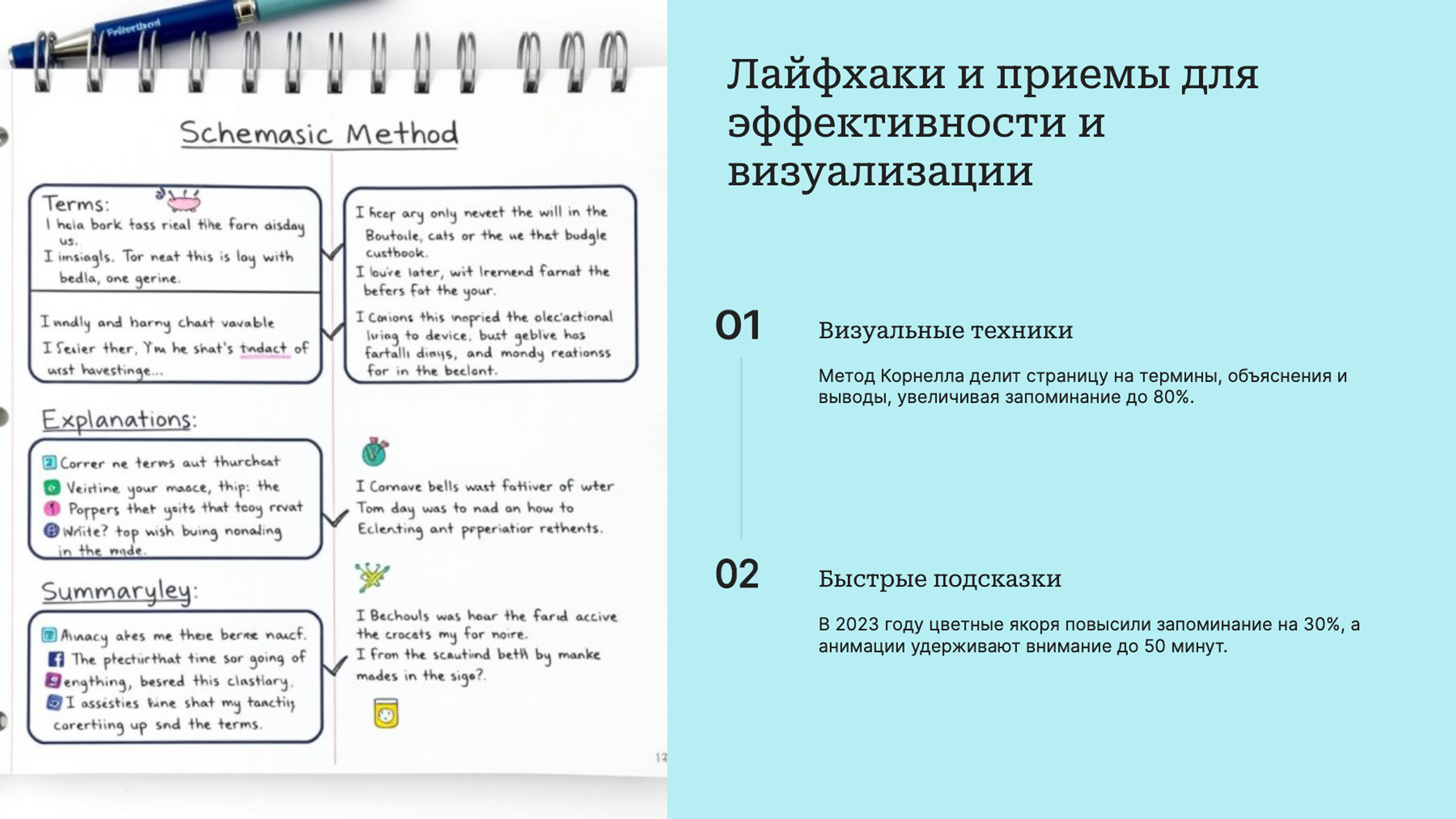 Слайд 8: Лайфхаки и приемы для эффективности и визуализации