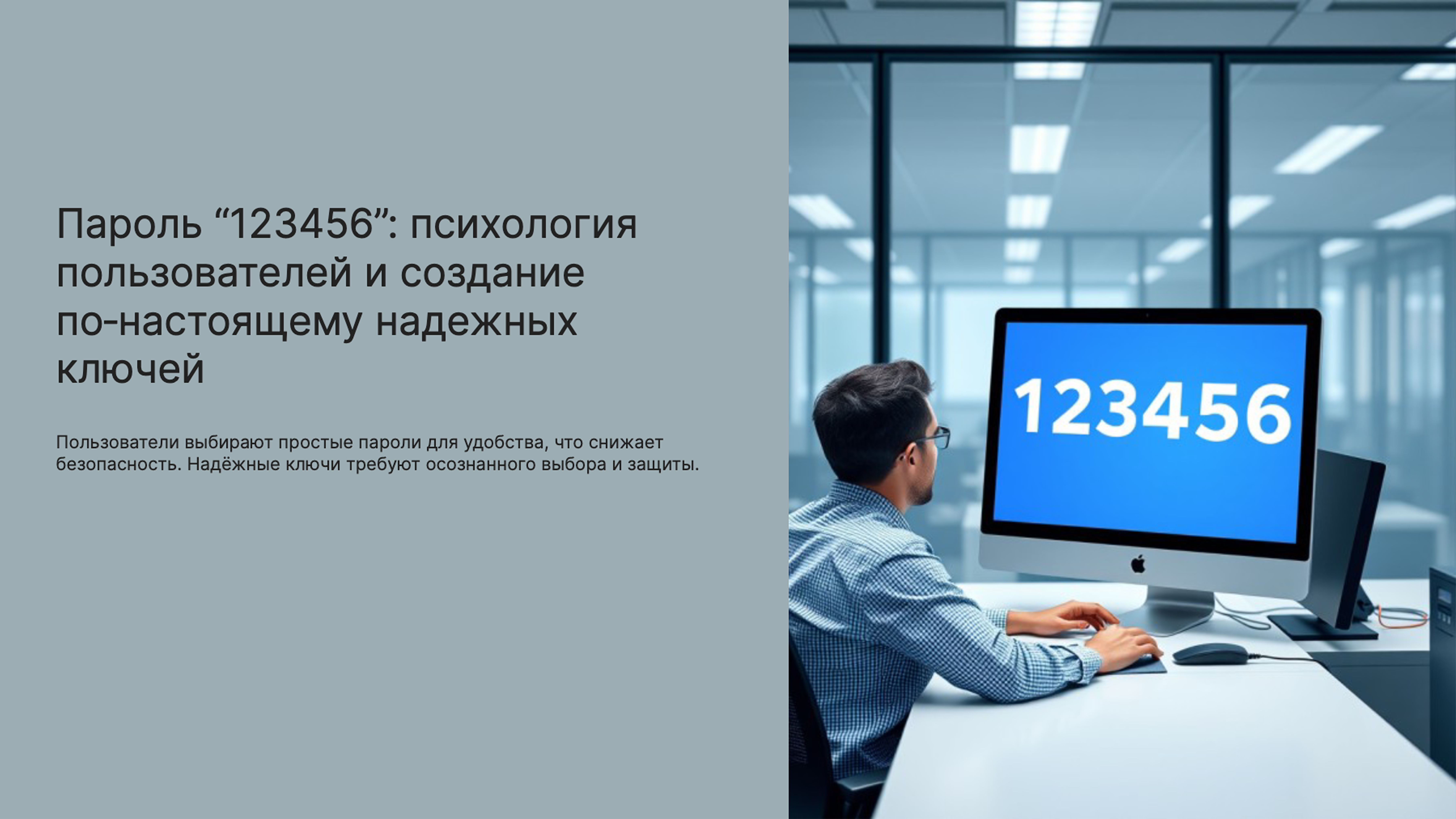 Слайд 1: Пароль “123456”: психология пользователей и создание по-настоящему надежных ключей