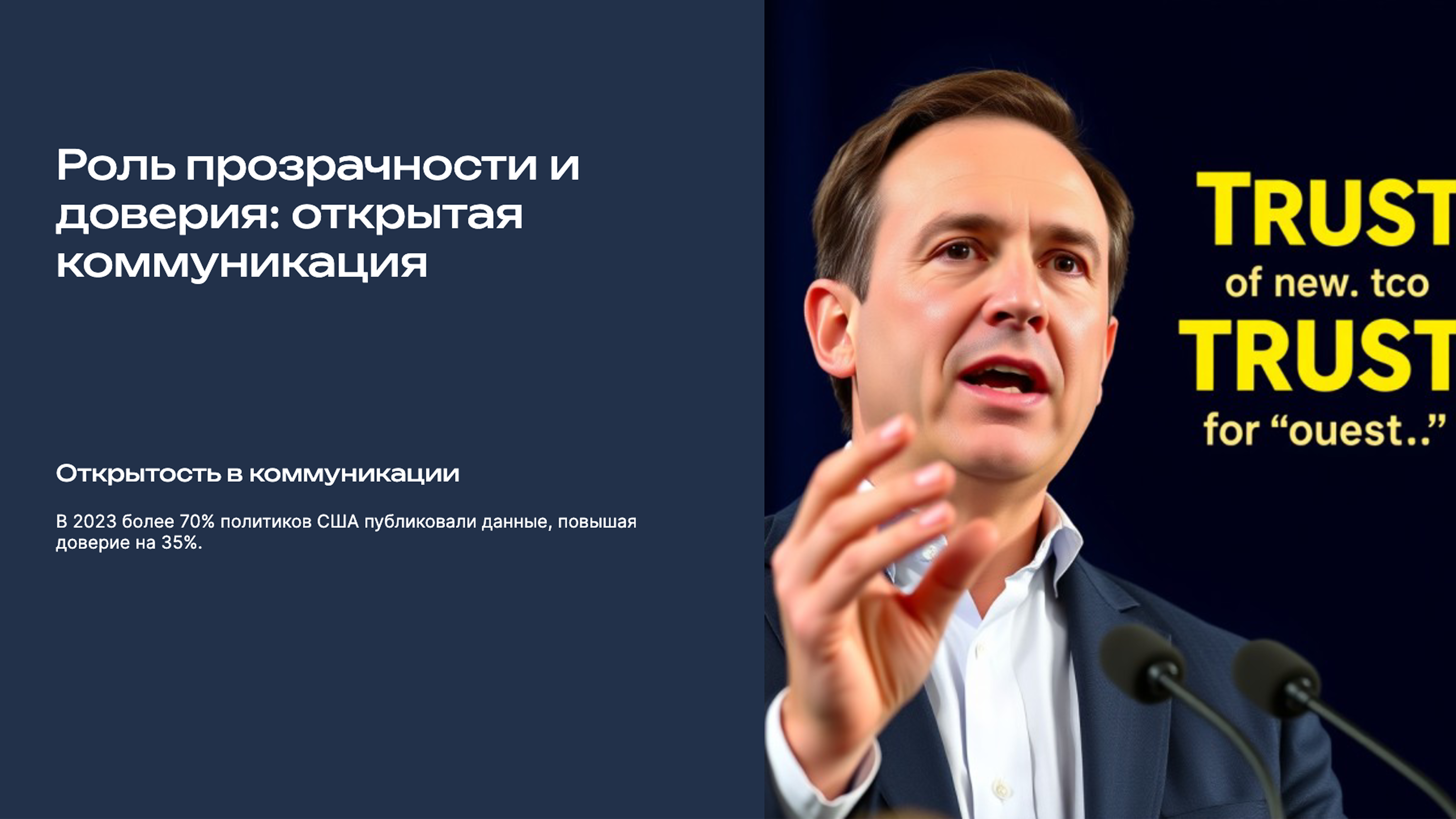 Слайд 5: Роль прозрачности и доверия: открытая коммуникация