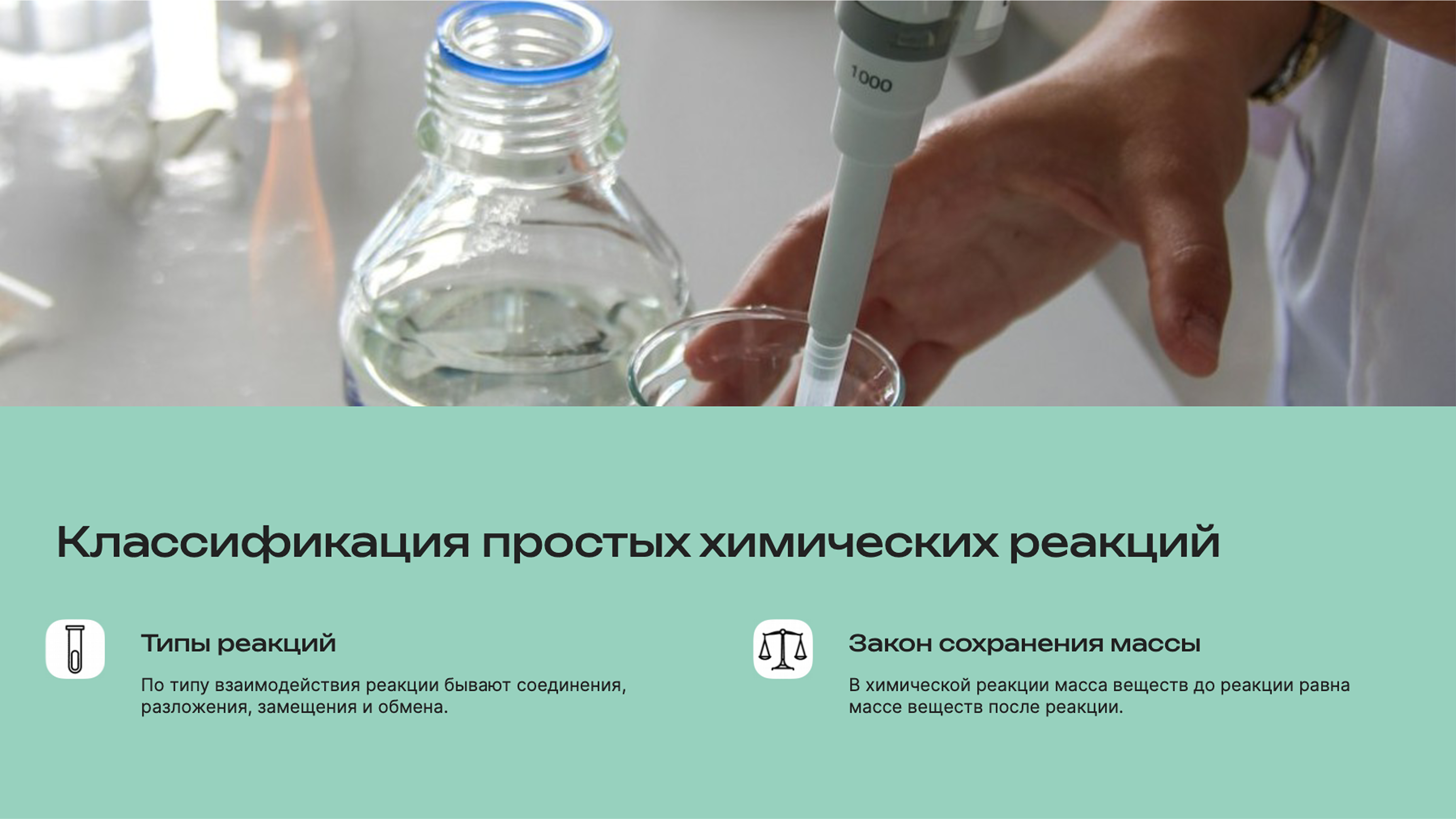 Слайд 4: Типы реакций