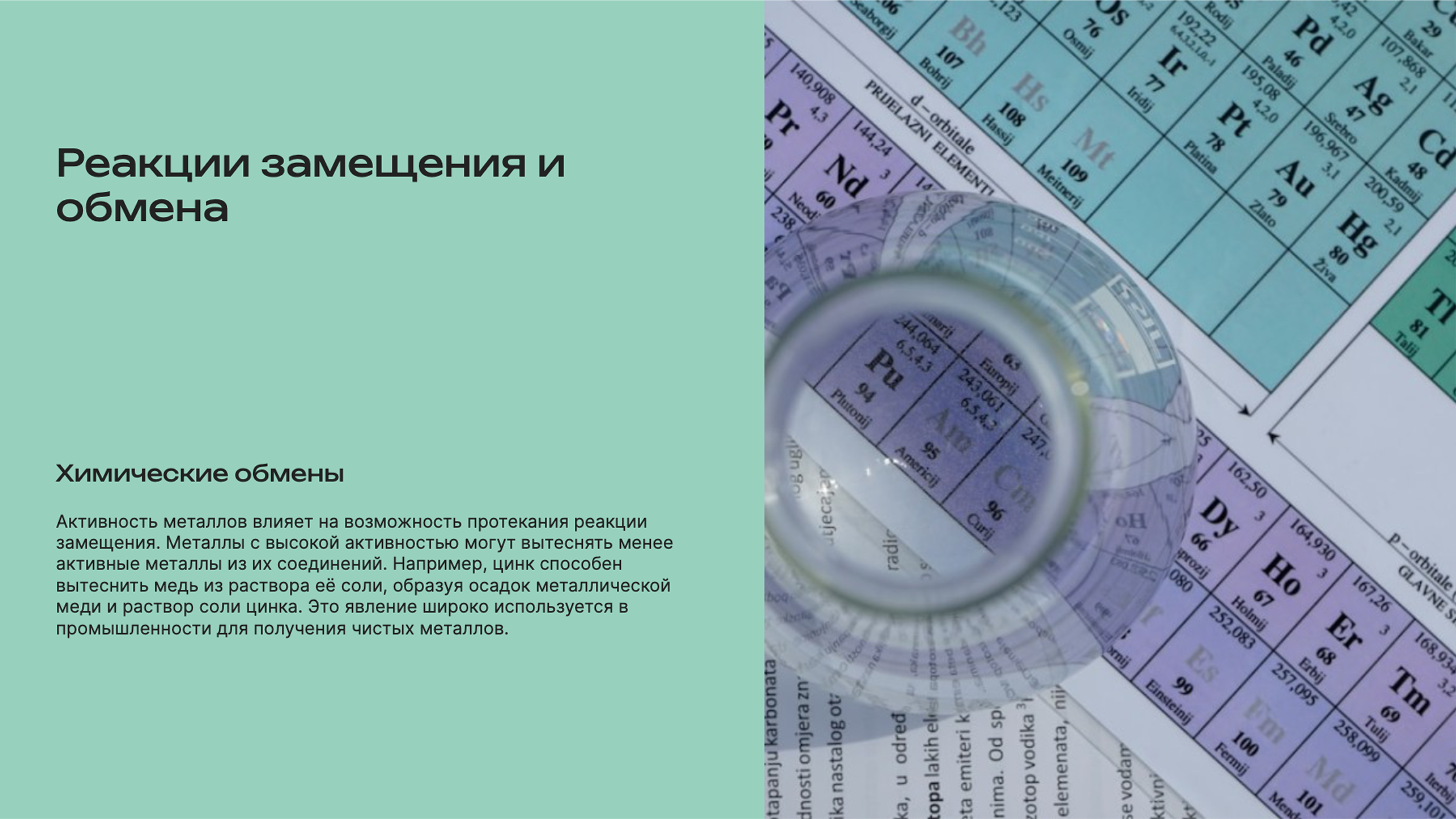 Слайд 6: Реакции замещения