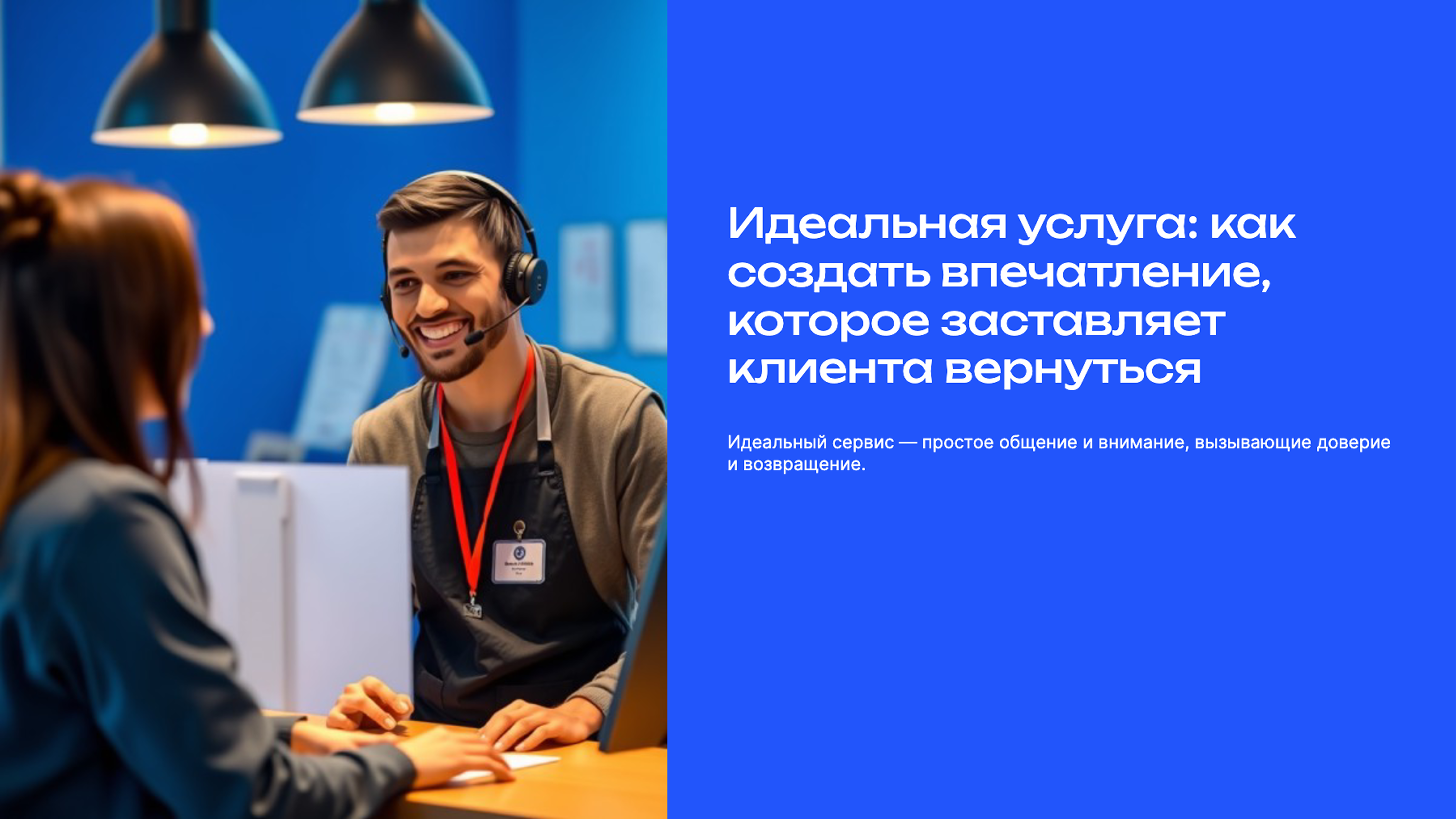 Слайд 1: Идеальная услуга: как создать впечатление, которое заставляет клиента вернуться