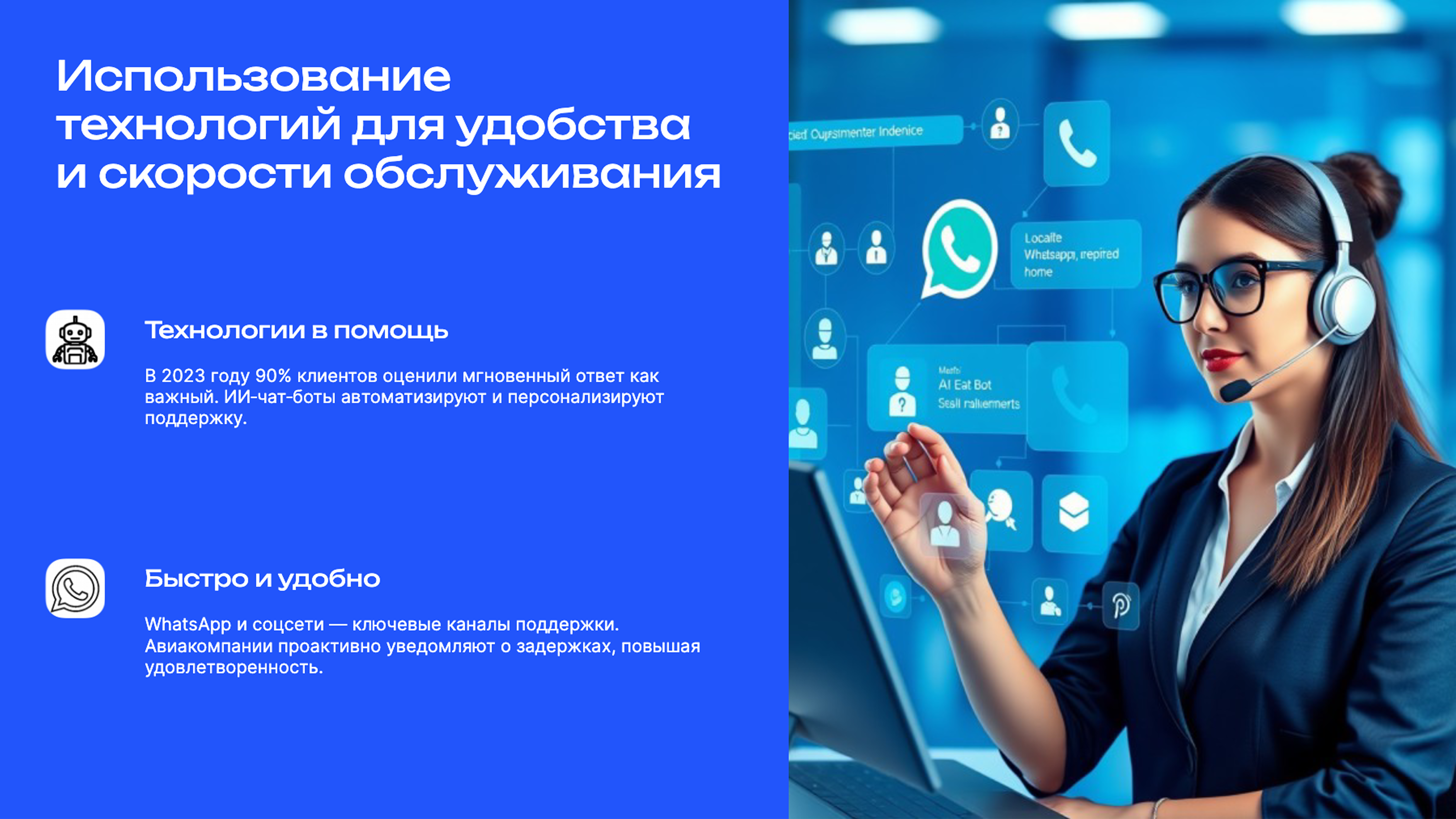 Слайд 5: Использование технологий для удобства обслуживания