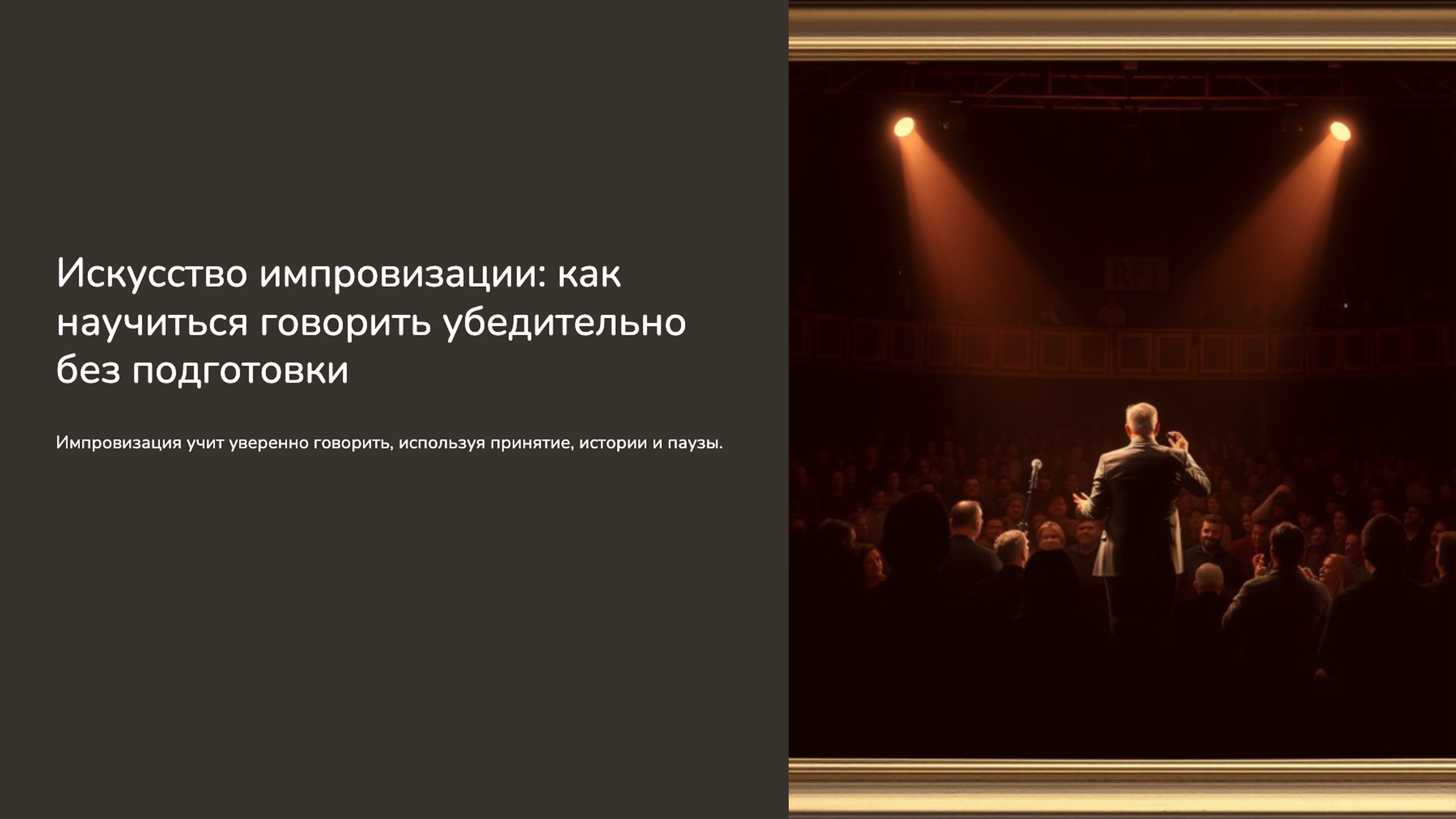 Превью презентации: Искусство импровизации: как научиться говорить убедительно без подготовки