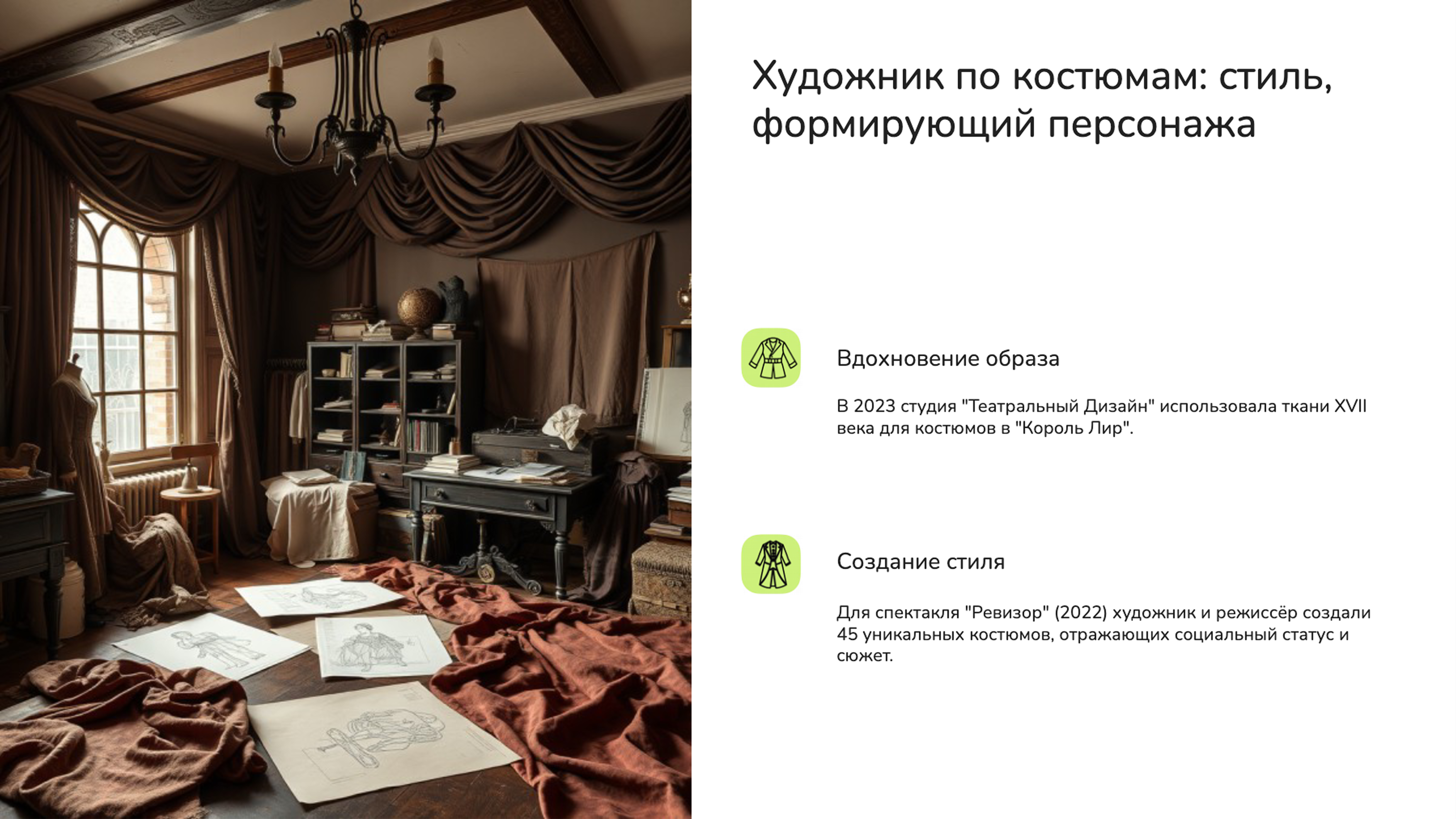 Слайд 7: Художник по костюмам: стиль, формирующий персонажа