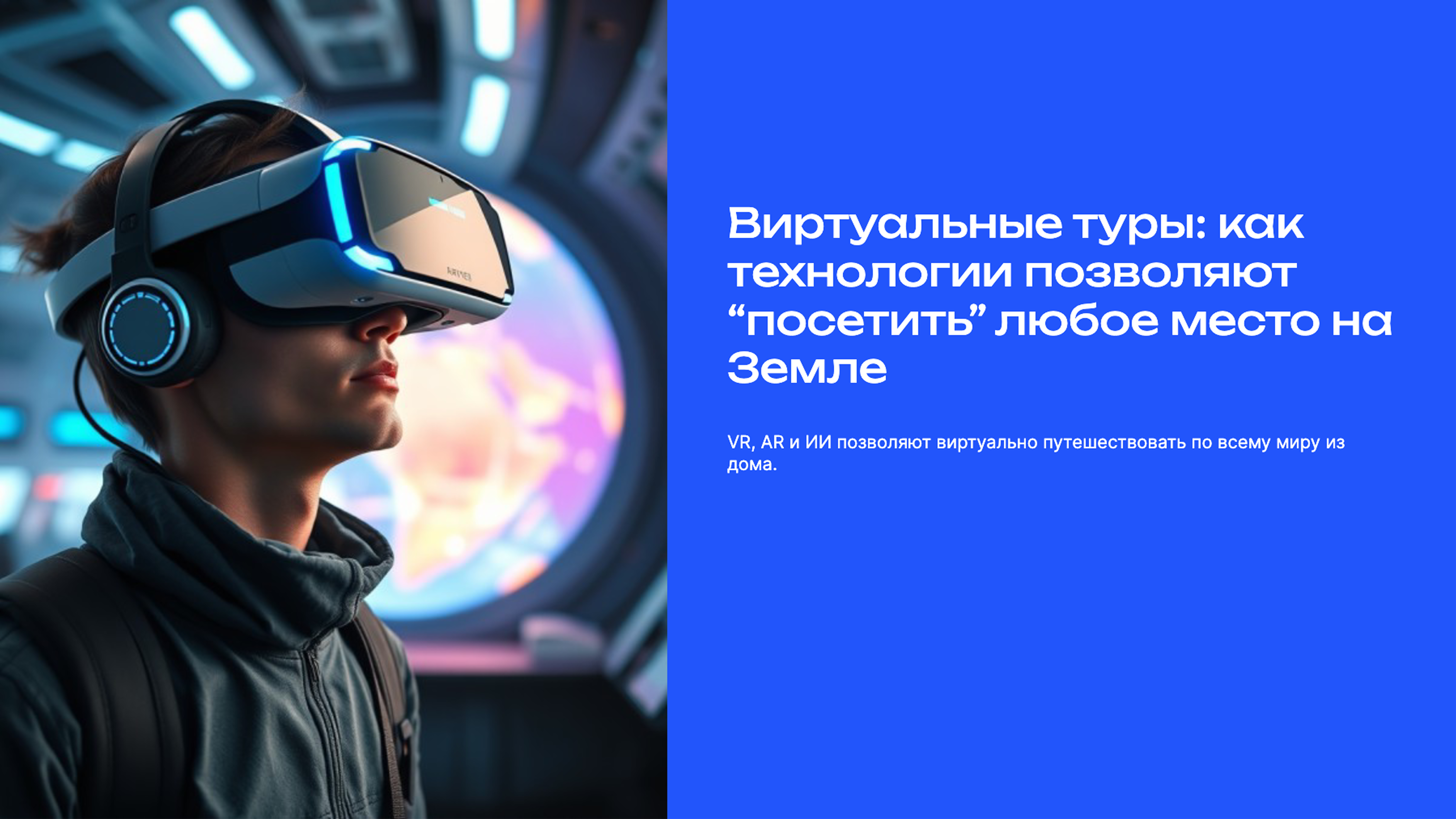 Слайд 1: Виртуальные туры: как технологии позволяют "посетить" любое место на Земле