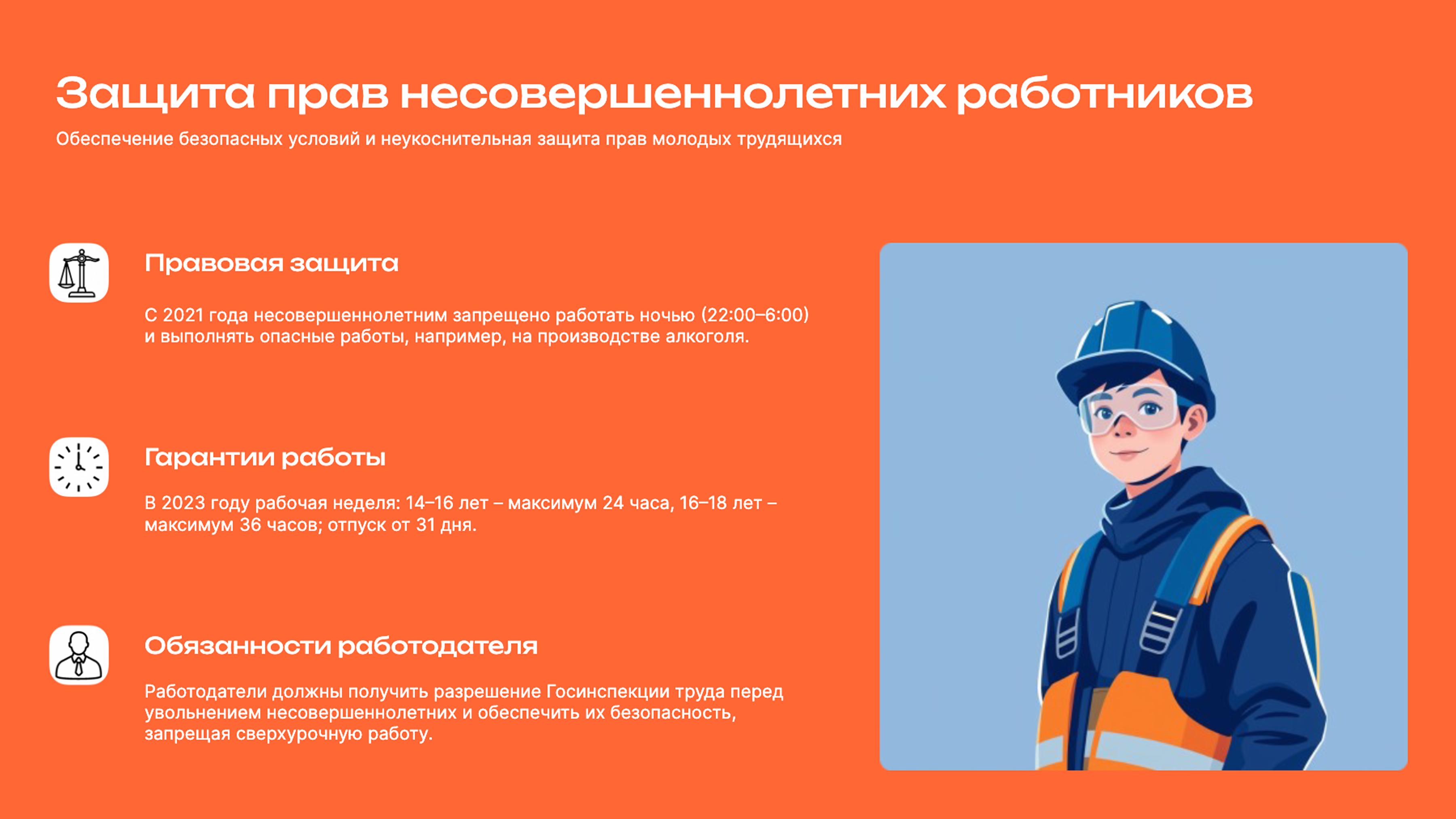 Слайд 6: Безопасные условия труда